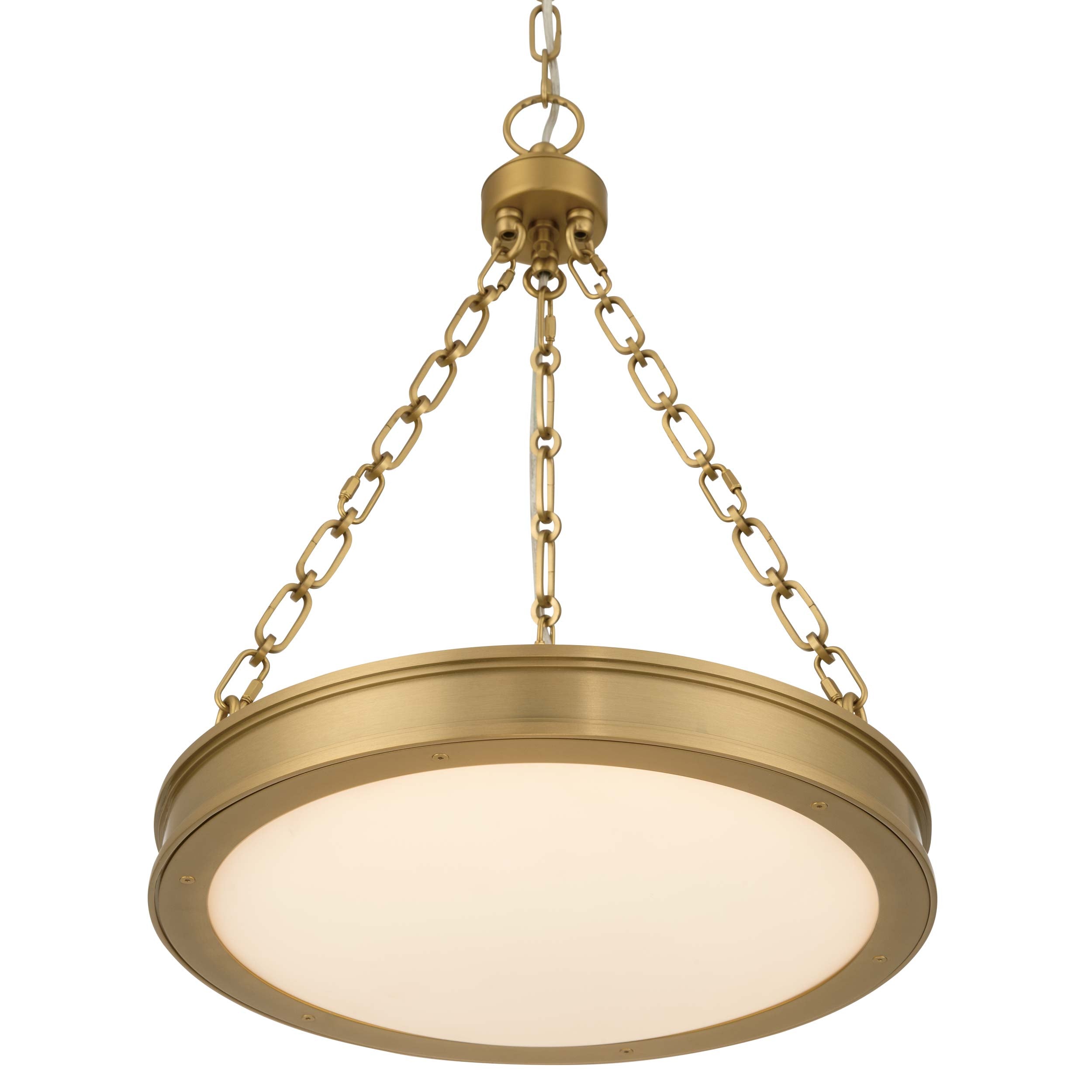 Golden Lighting Cameron Integrated LED 17in Pendant in Brushed Champagne Brass with Etched Glass