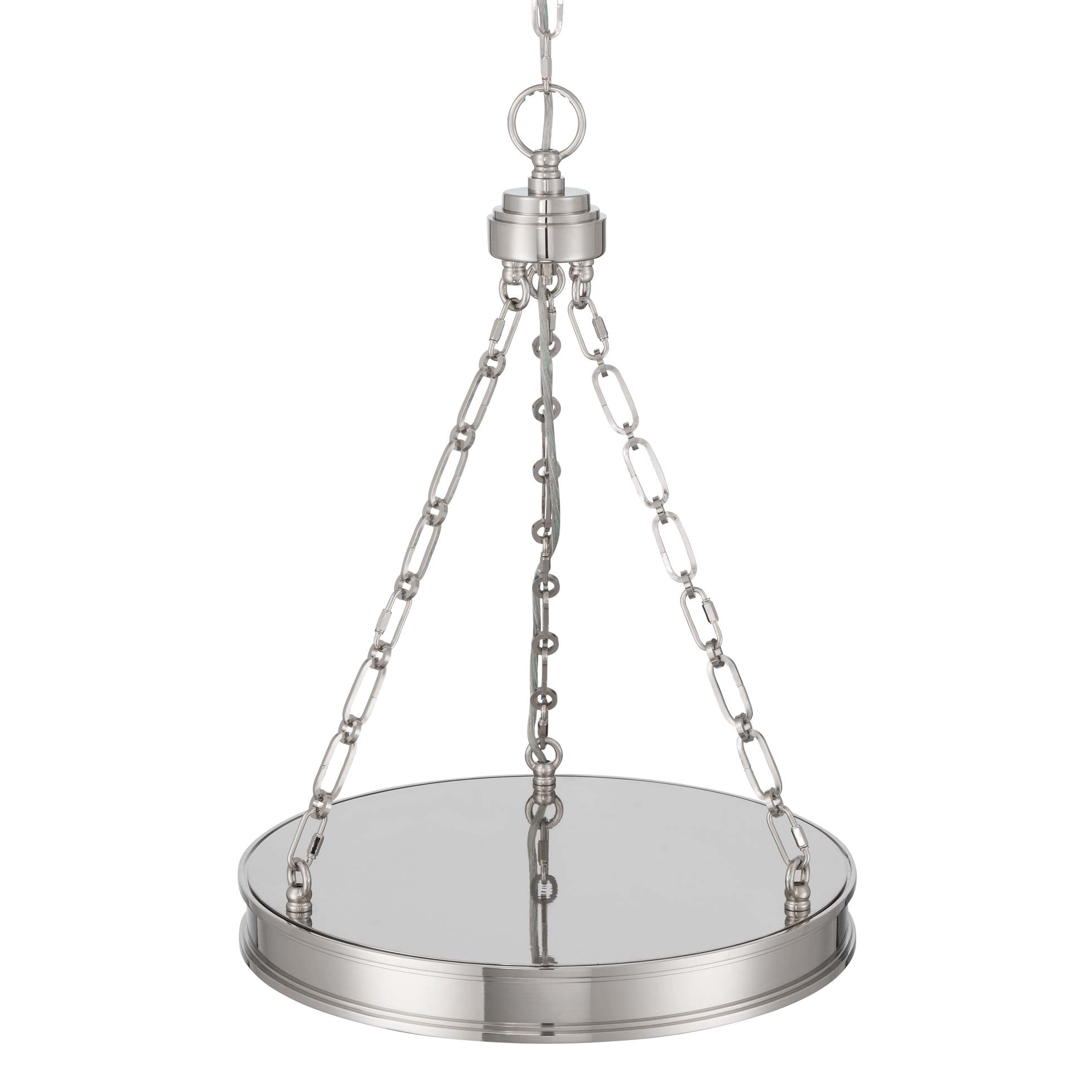 Golden Lighting Cameron Integrated LED 17in Pendant in Polished Nickel with Etched Glass - - Golden Lighting