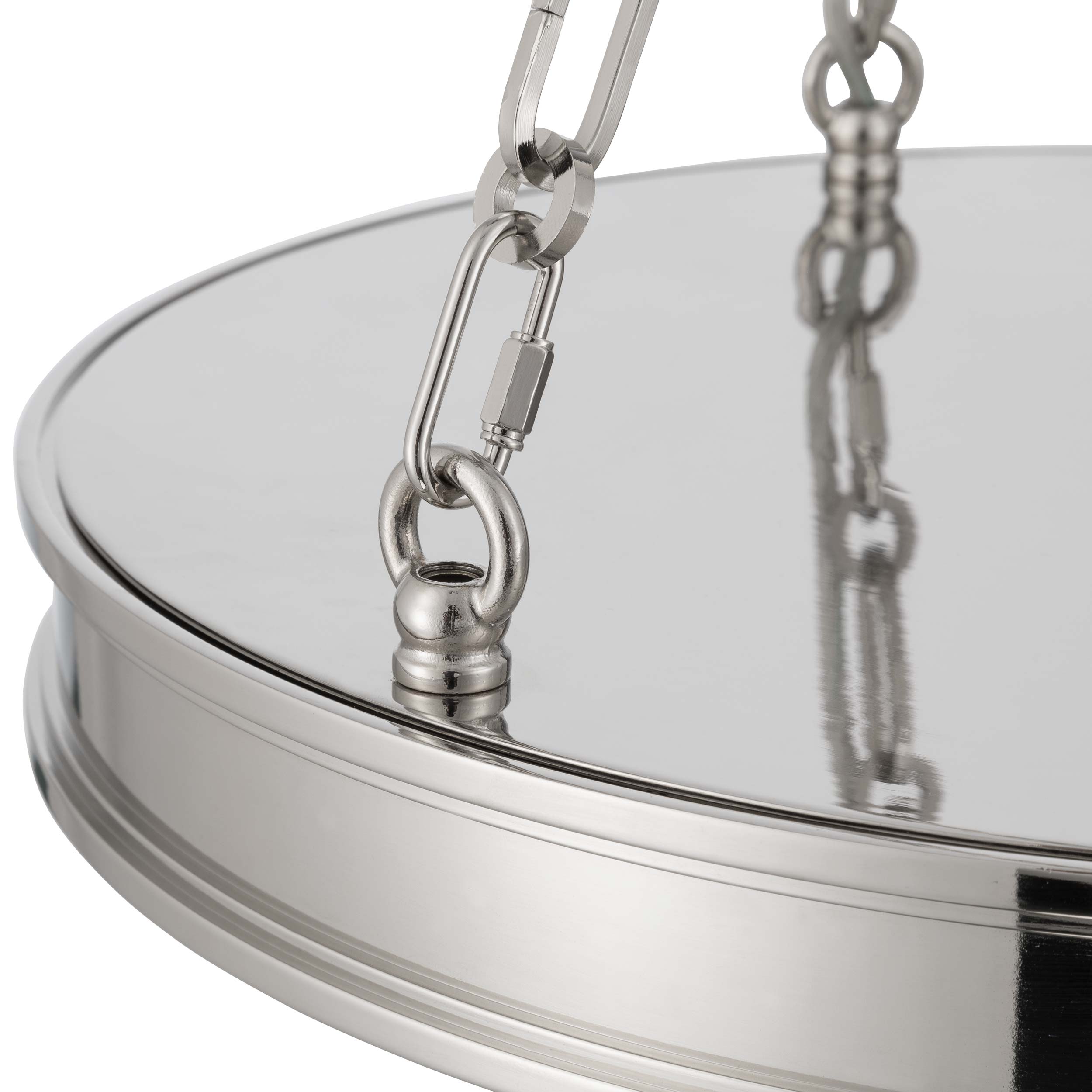 Golden Lighting Cameron Integrated LED 17in Pendant in Polished Nickel with Etched Glass - - Golden Lighting