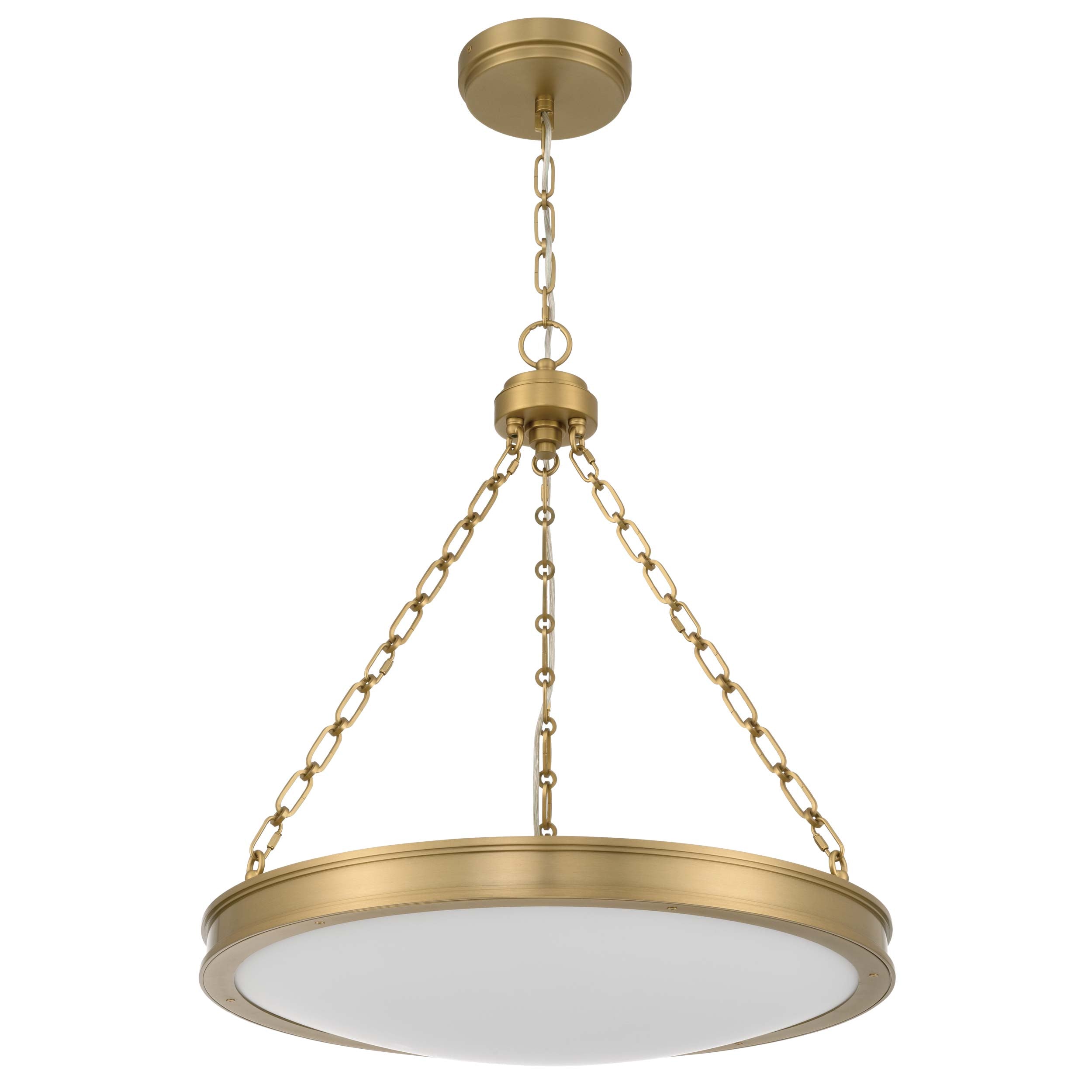 Golden Lighting Cameron Integrated LED 24in Pendant in Brushed Champagne Brass with Etched Glass