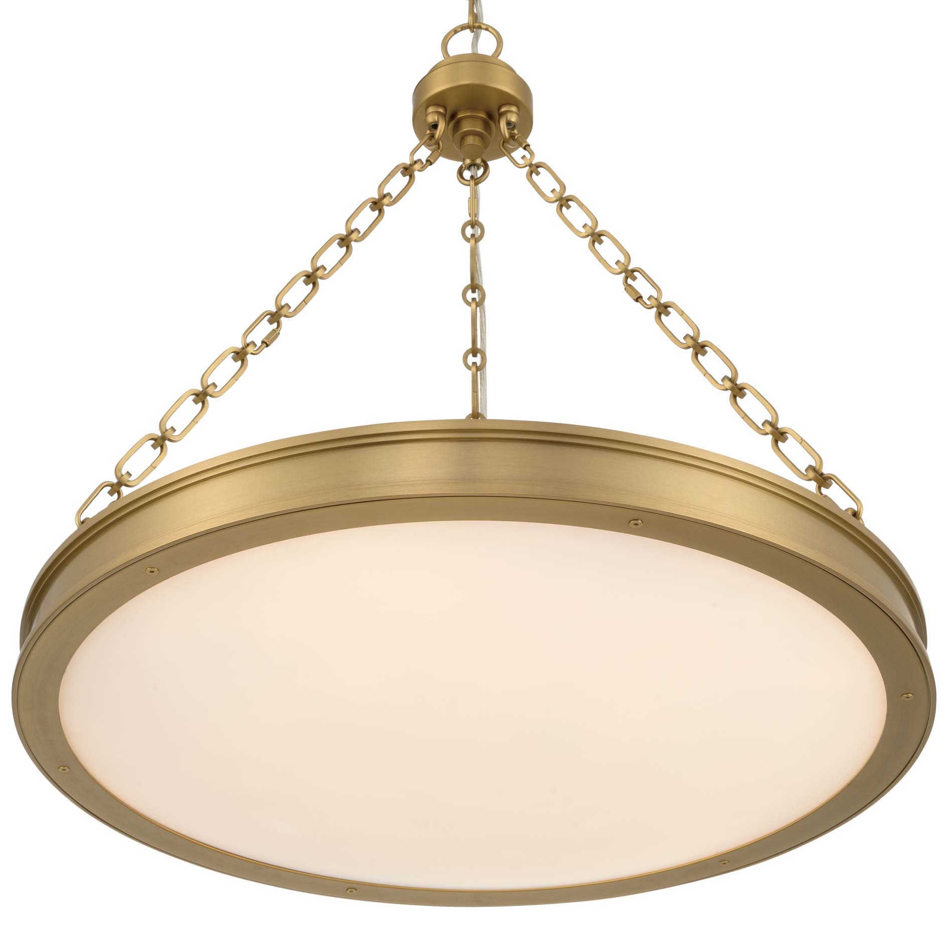 Golden Lighting Cameron Integrated LED 24in Pendant in Brushed Champagne Brass with Etched Glass