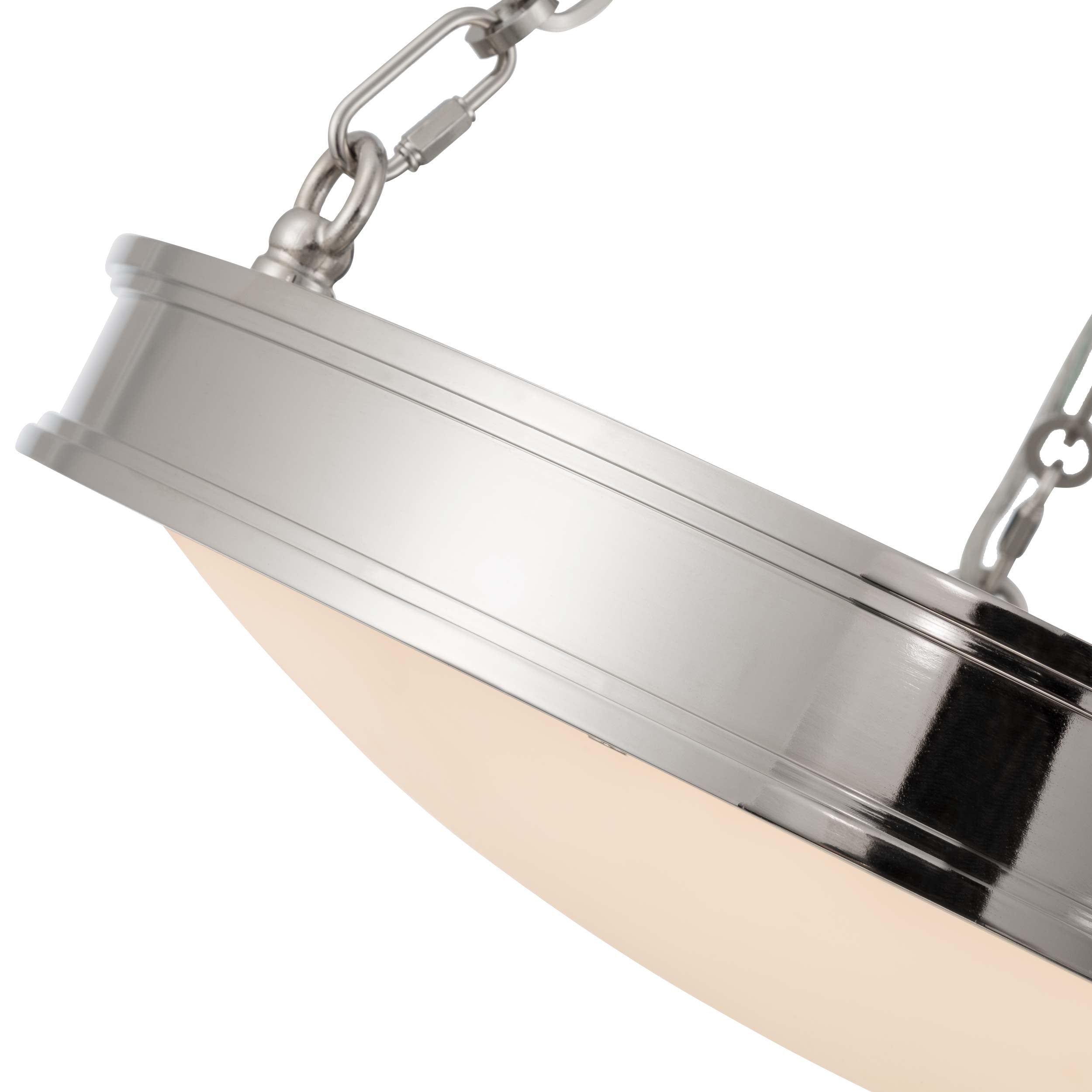 Golden Lighting Cameron Integrated LED 24in Pendant in Polished Nickel with Etched Glass - - Golden Lighting