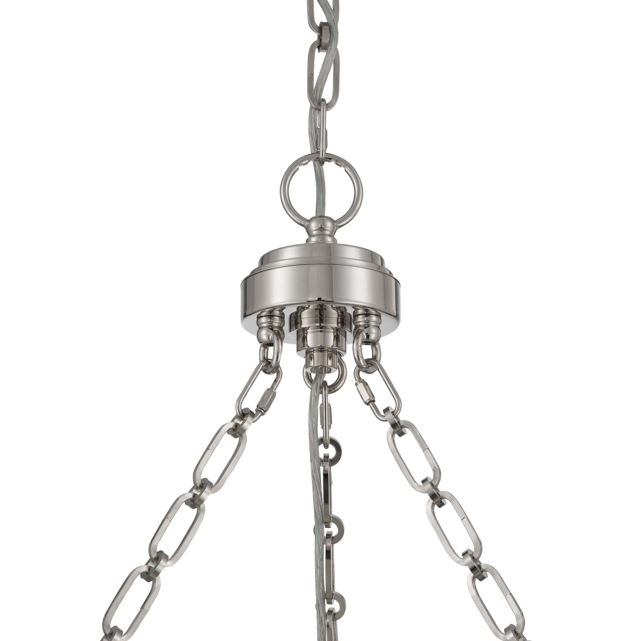 Golden Lighting Cameron Integrated LED 24in Pendant in Polished Nickel with Etched Glass - - Golden Lighting
