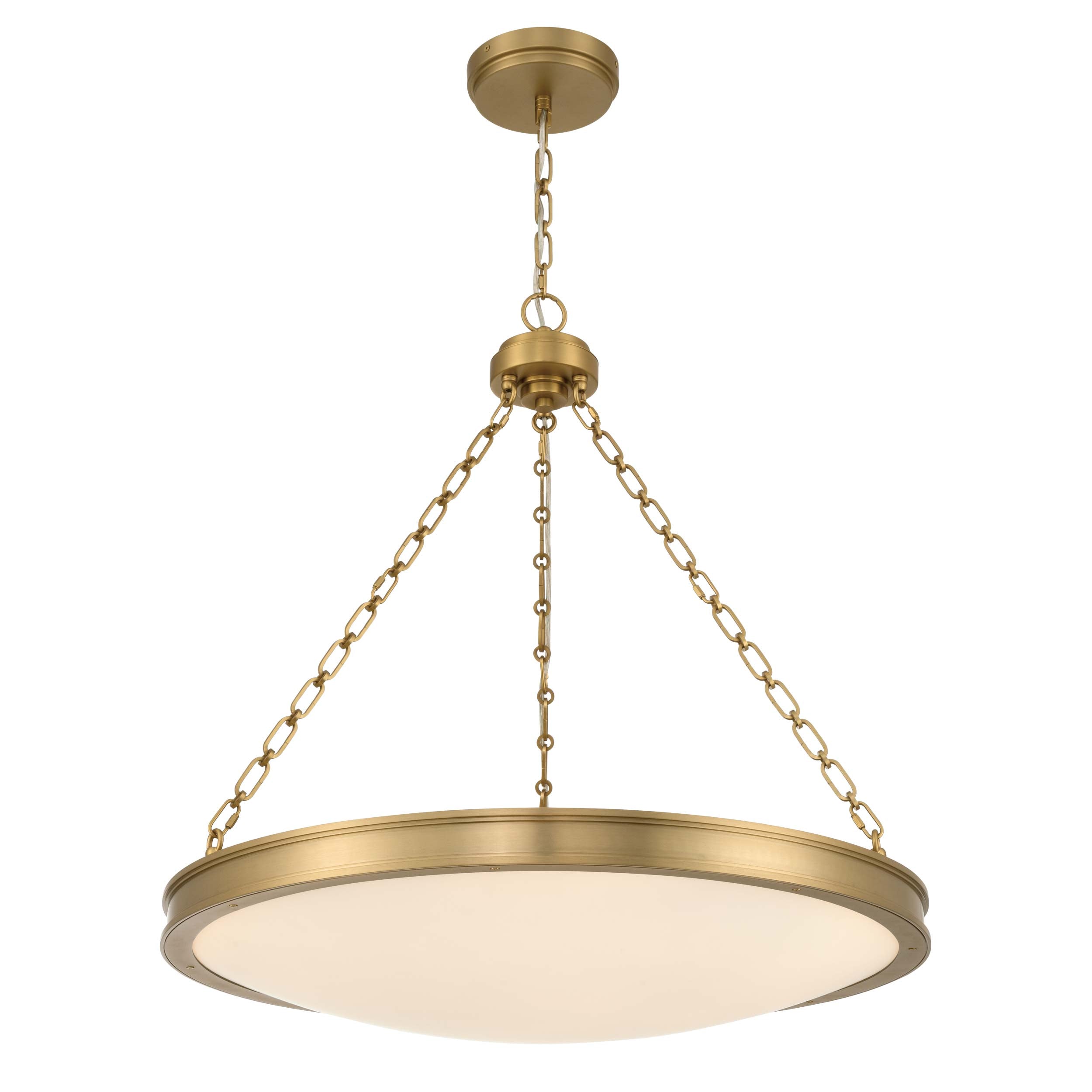 Golden Lighting Cameron Integrated LED 30in Pendant in Brushed Champagne Brass with Etched Glass