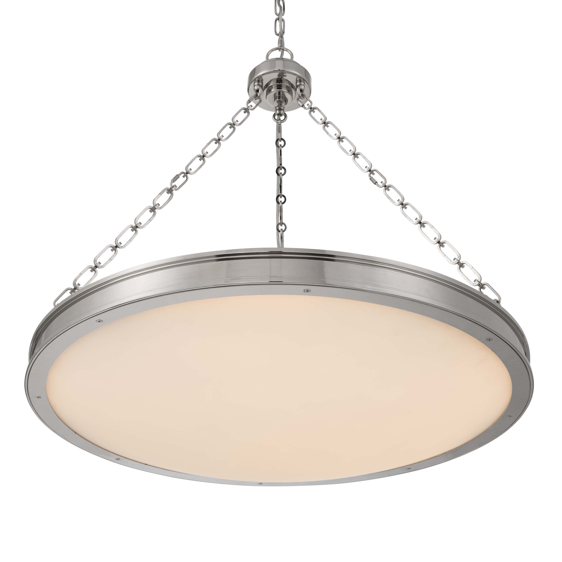 Golden Lighting Cameron Integrated LED 30in Pendant in Polished Nickel with Etched Glass