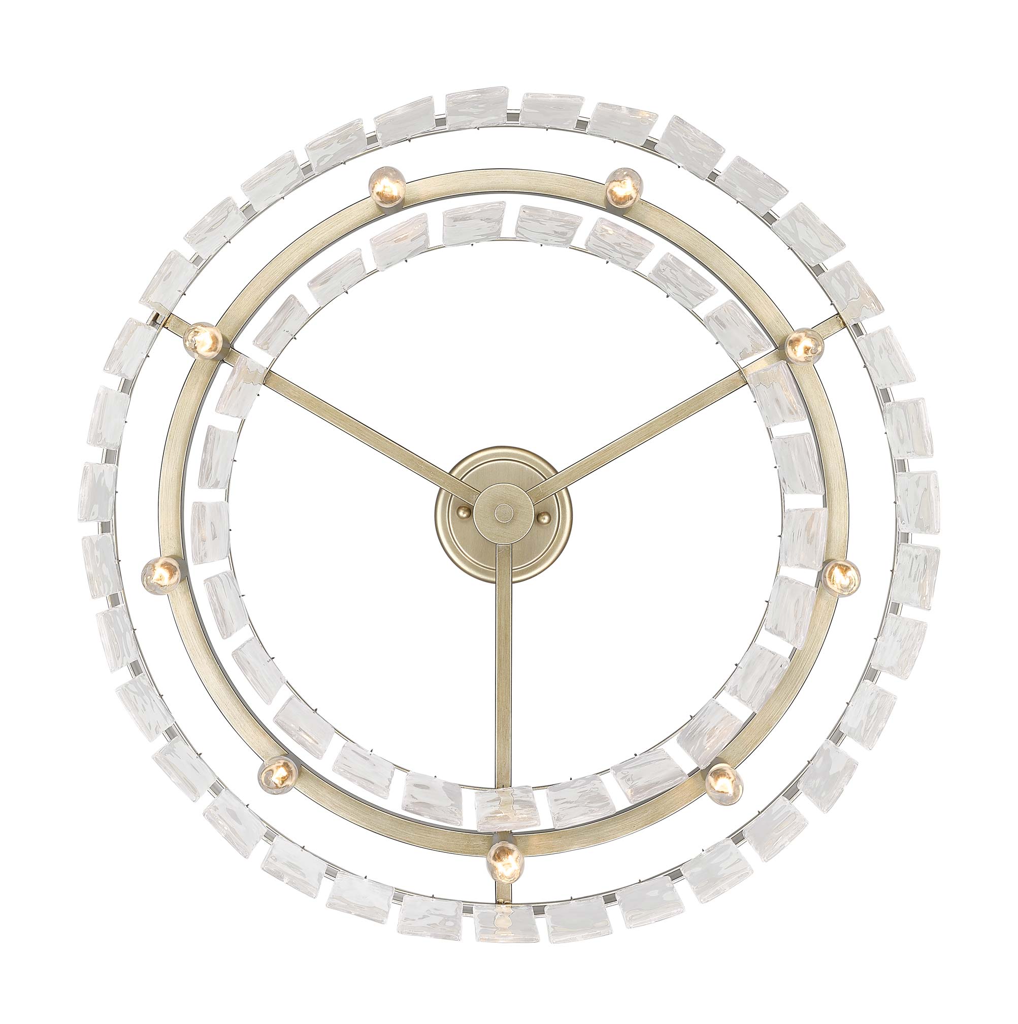 Golden Lighting Ciara 9-light Semi-Flush Mount in White Gold - - Golden Lighting