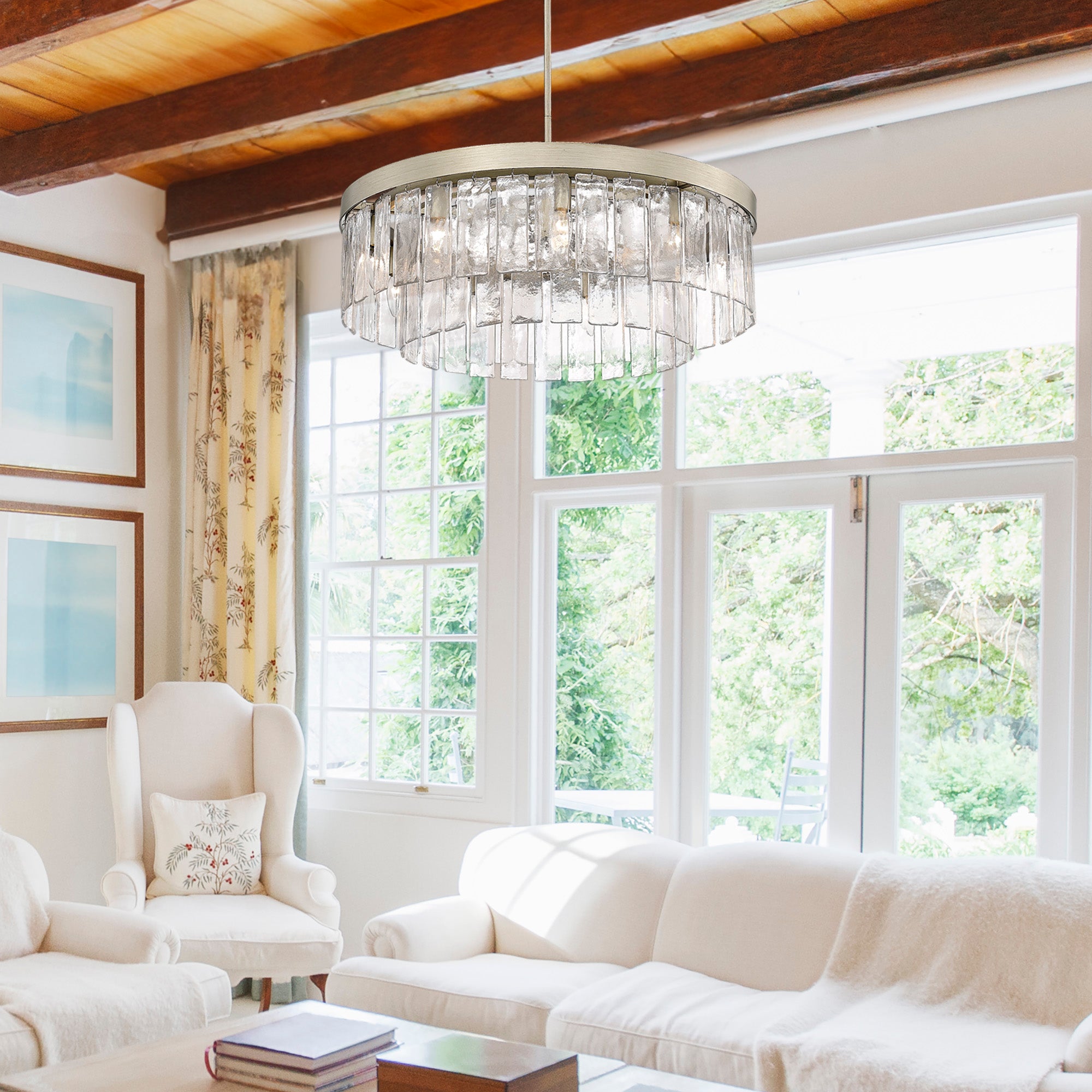 Golden Lighting Ciara 9-light Chandelier in White Gold