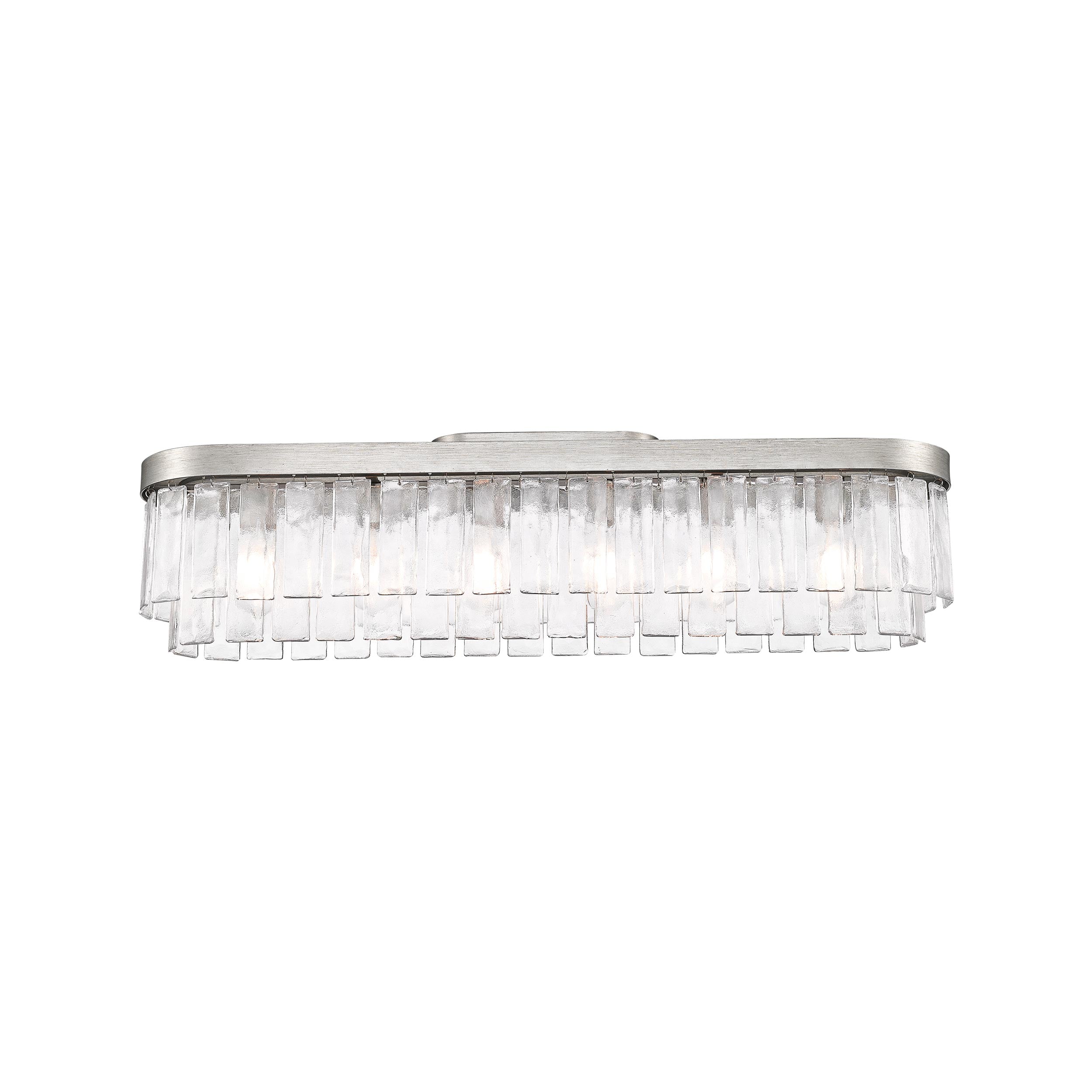 Golden Lighting Ciara 6-light Flush Mount in Peruvian Silver - - Golden Lighting