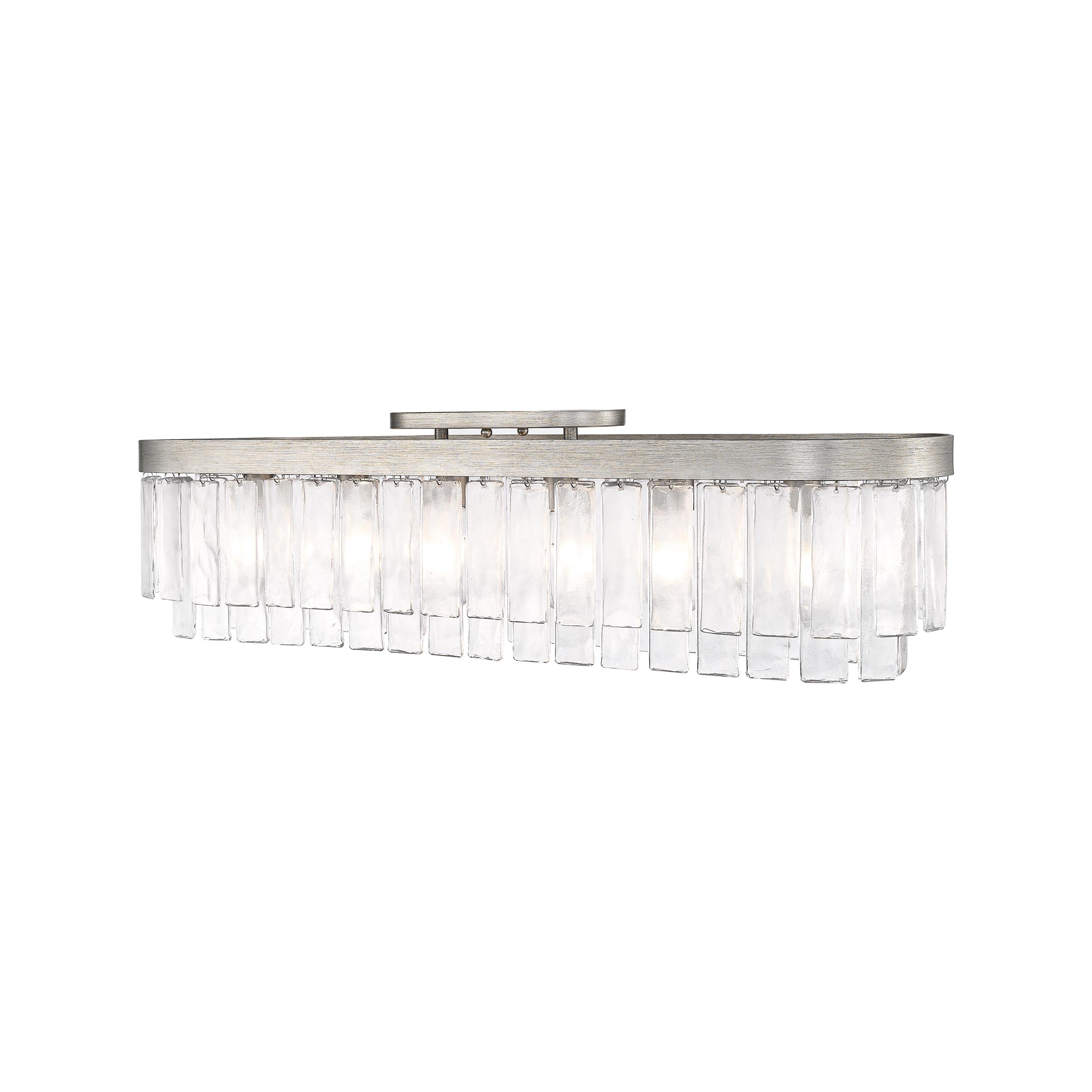 Golden Lighting Ciara 6-light Flush Mount in Peruvian Silver - - Golden Lighting