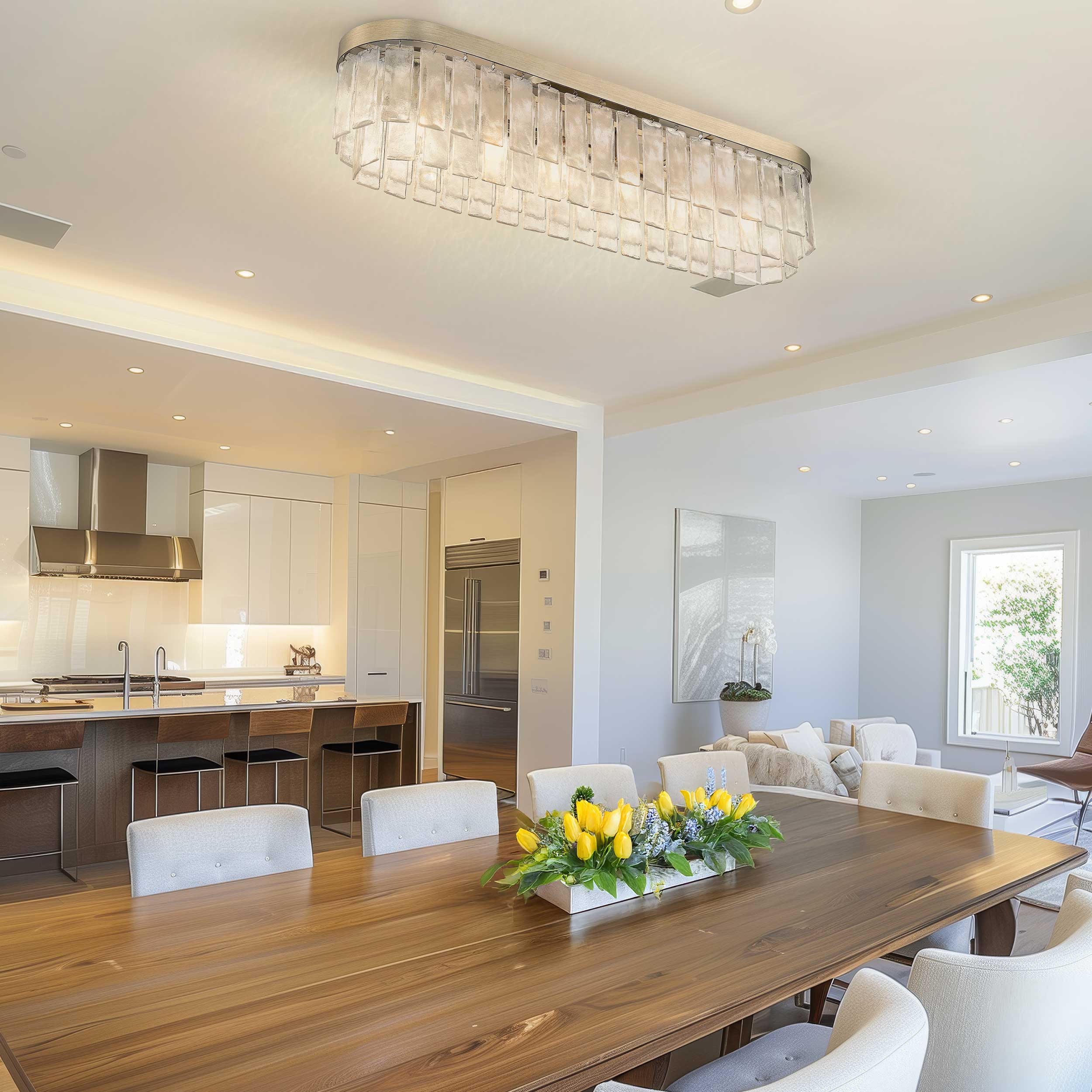 Golden Lighting Ciara 6-light Flush Mount in White Gold