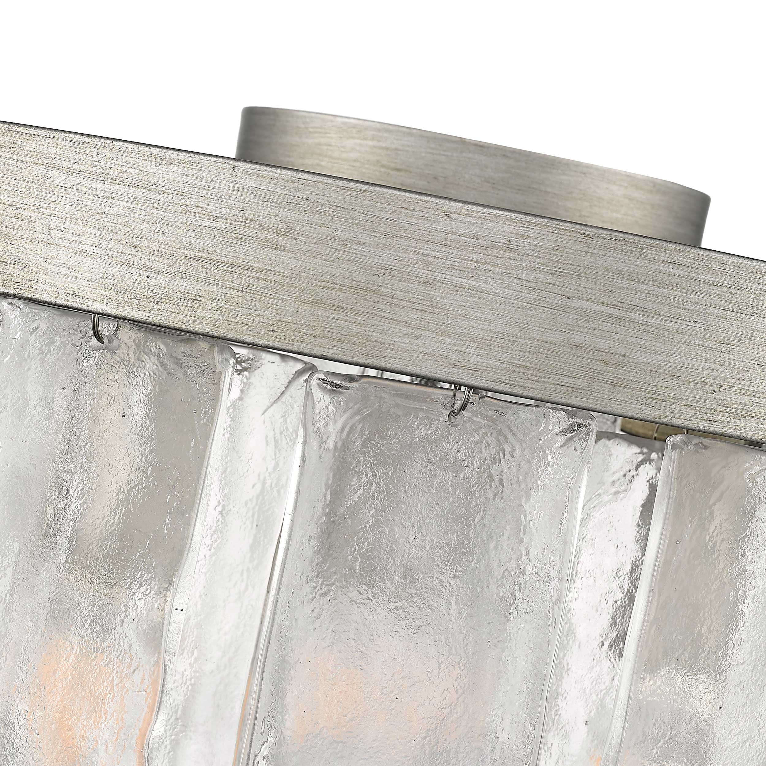 Golden Lighting Ciara 3-light Flush Mount in Peruvian Silver - - Golden Lighting
