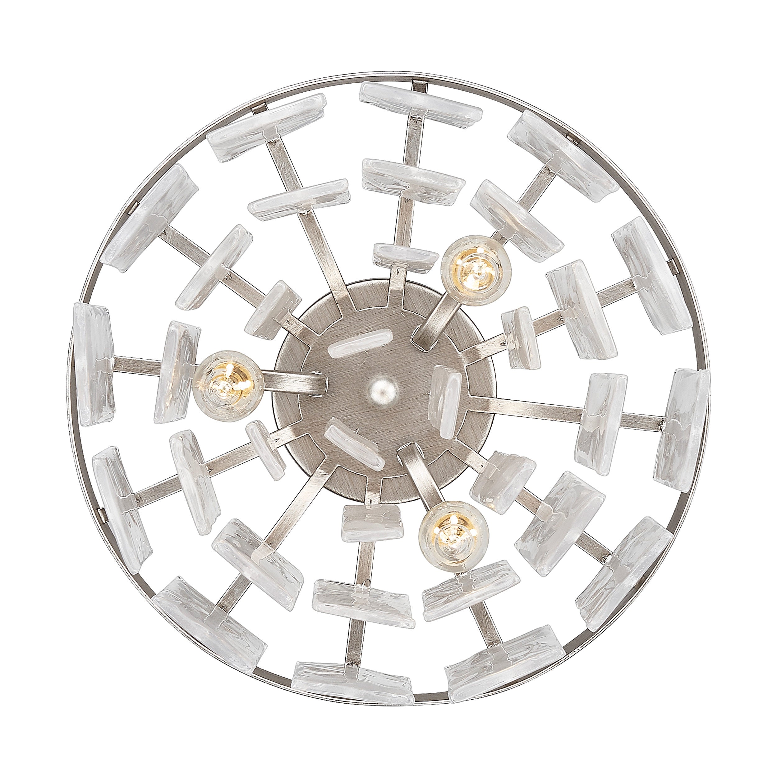 Golden Lighting Ciara 3-light Flush Mount in Peruvian Silver - - Golden Lighting
