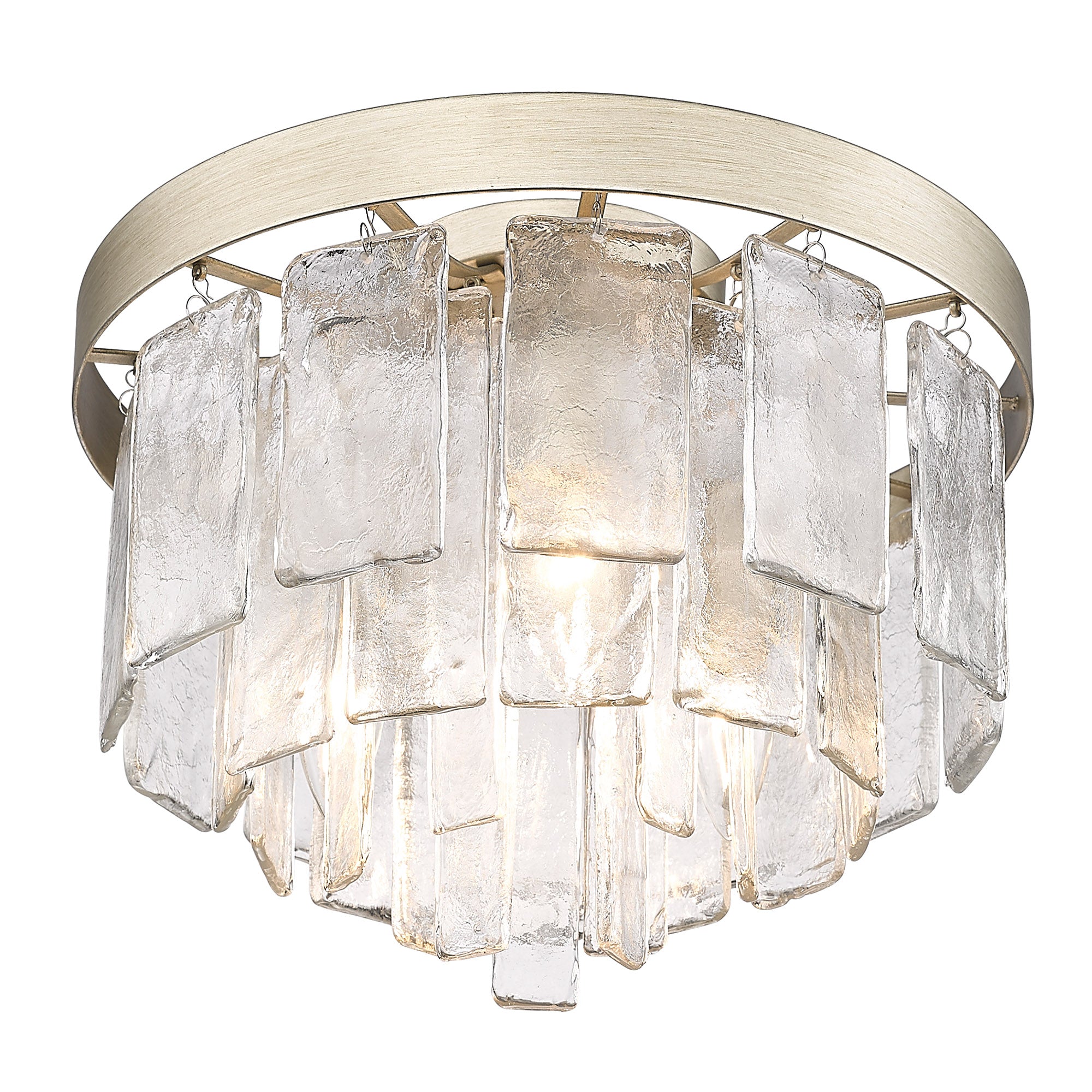 Golden Lighting Ciara 3-light Flush Mount in White Gold - - Golden Lighting