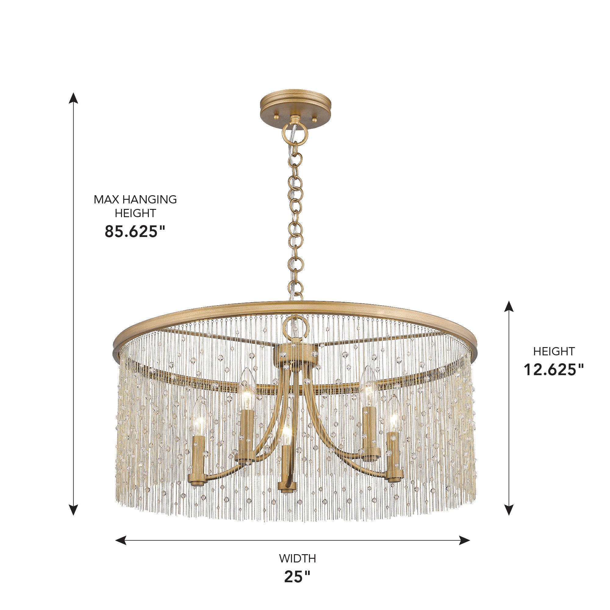 Golden Lighting Marilyn 5-light Chandelier in Peruvian Gold - - Golden Lighting