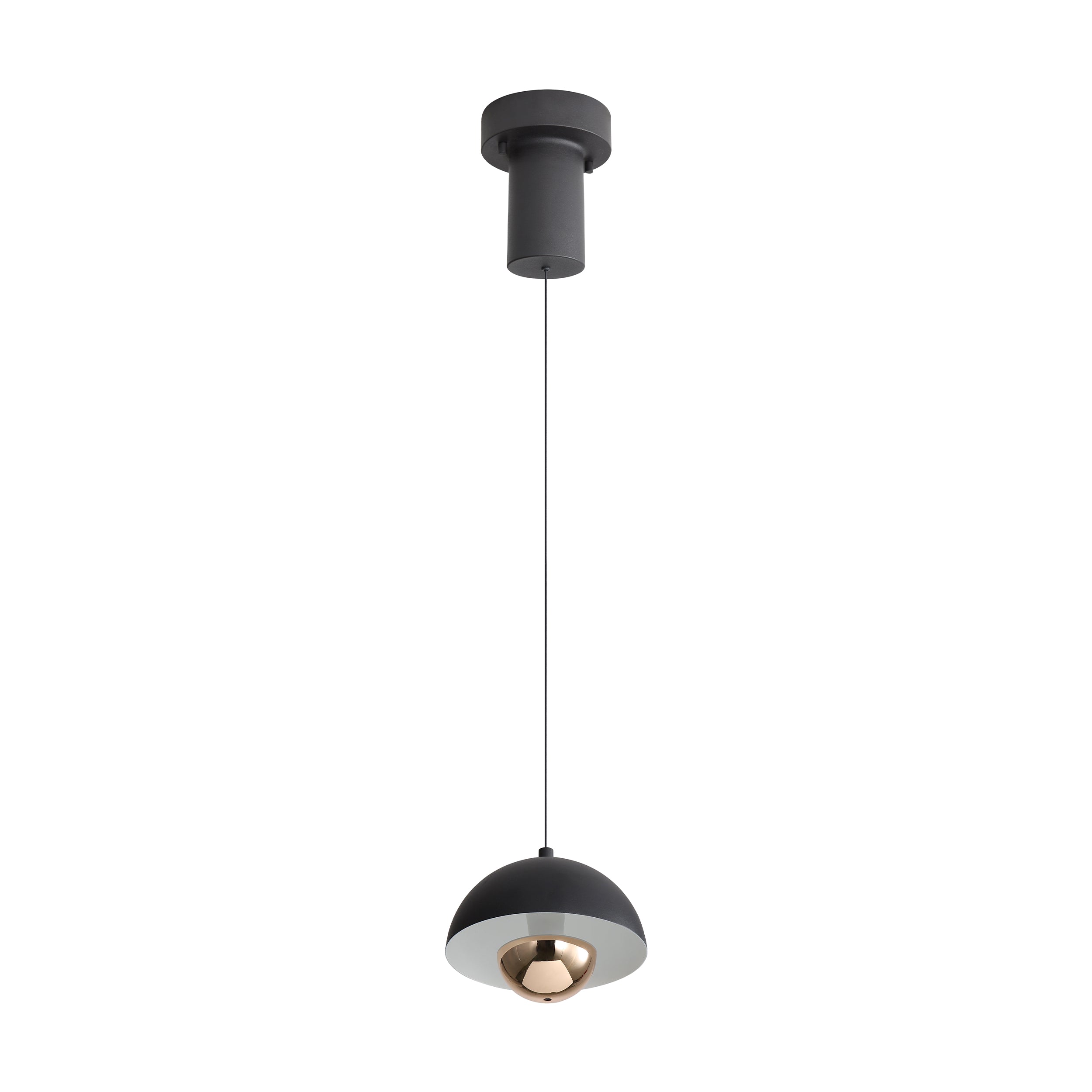 Vintra Integrated LED Pendant in Sand Black and Copper shade