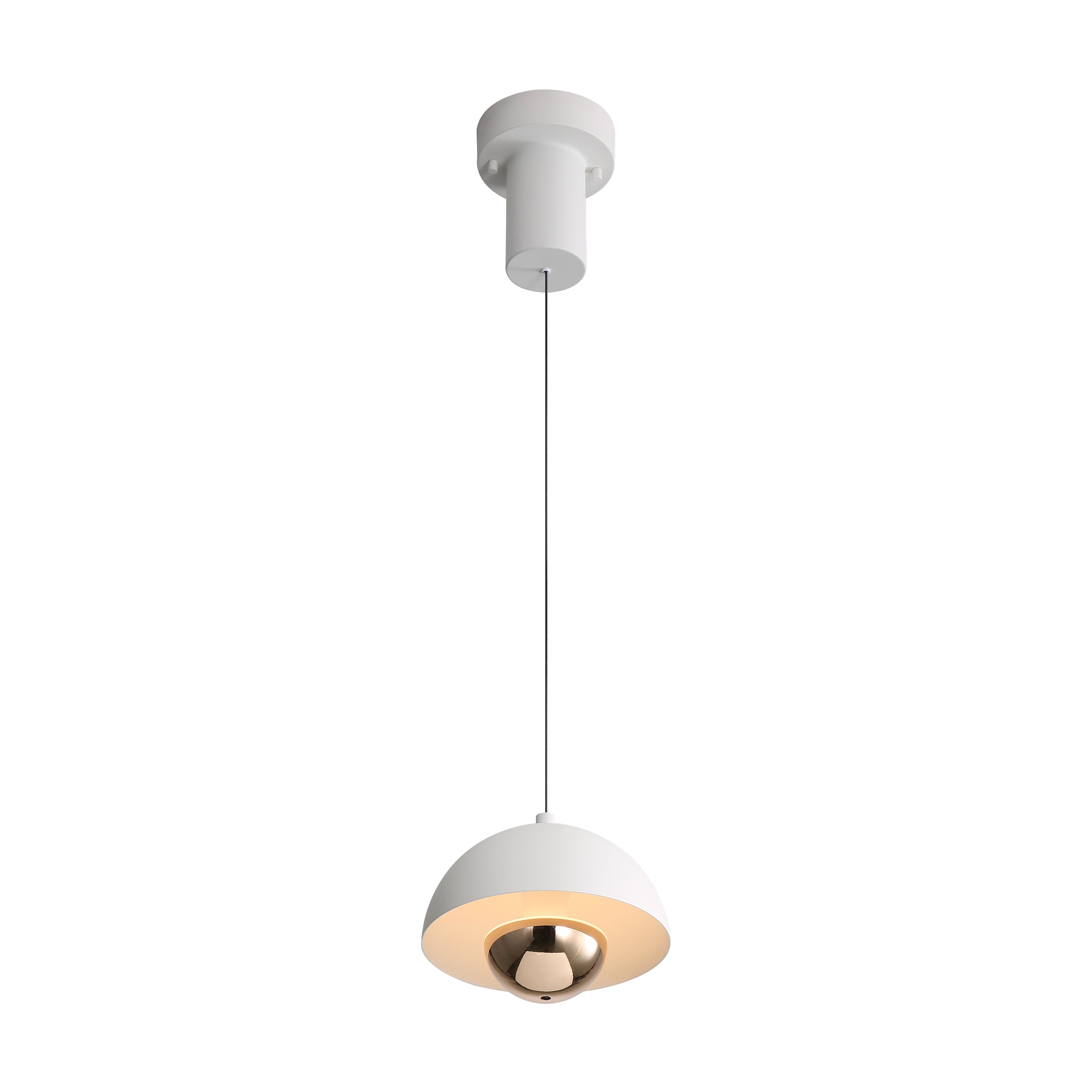 Vintra Integrated LED Pendant in Sand White and Copper shade
