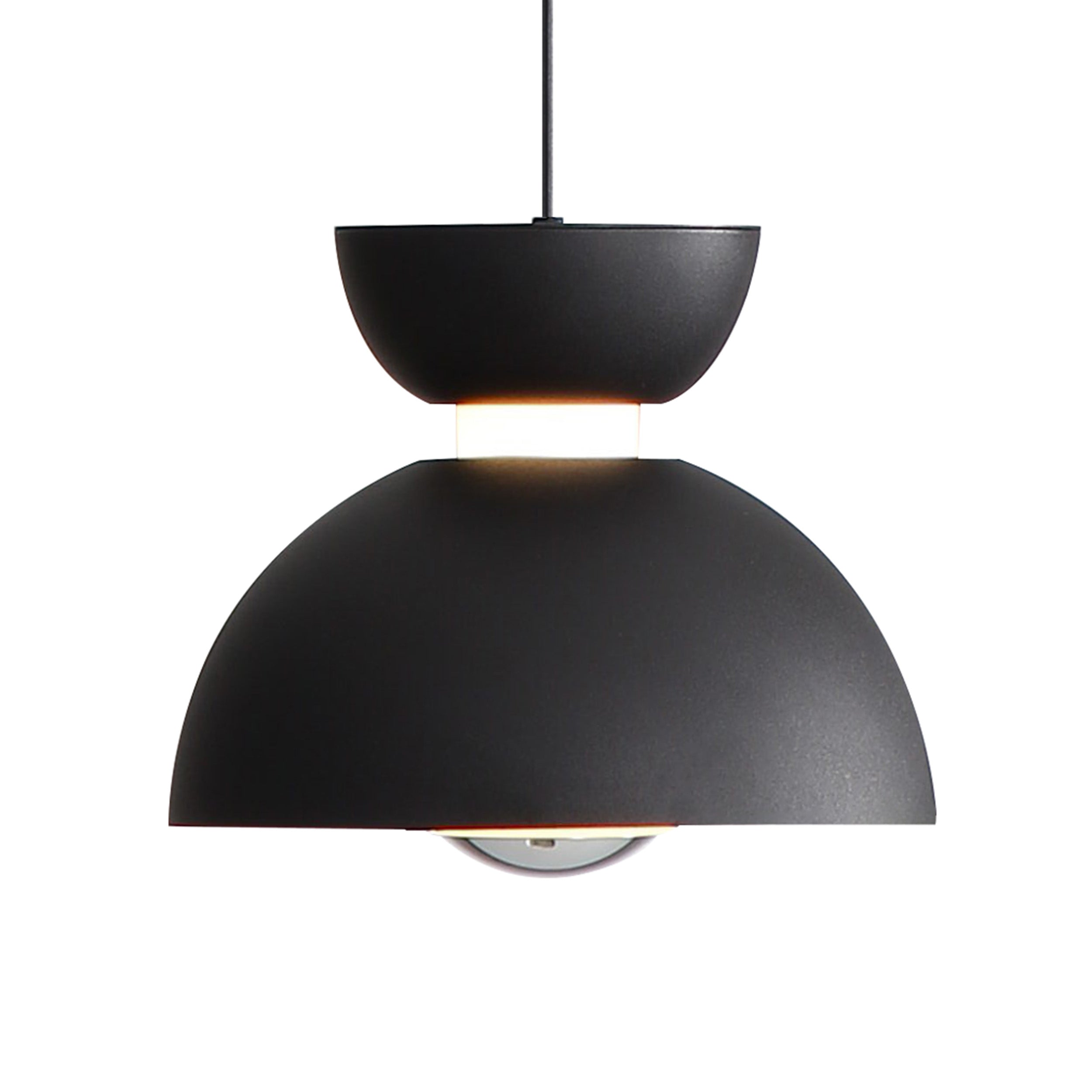 Vintra Integrated LED Pendant in Sand Black and Chrome shade