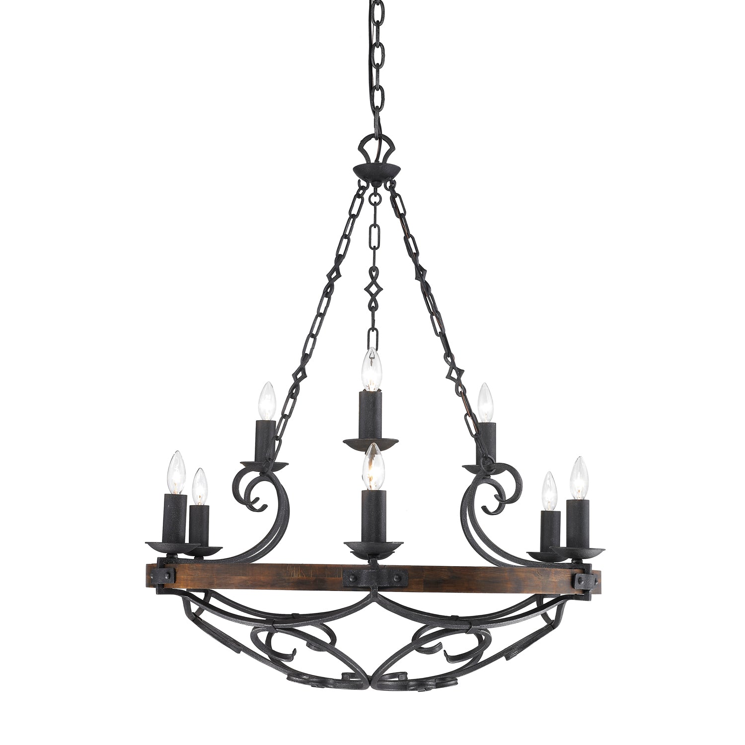 Madera 9-light Chandelier in Black Iron