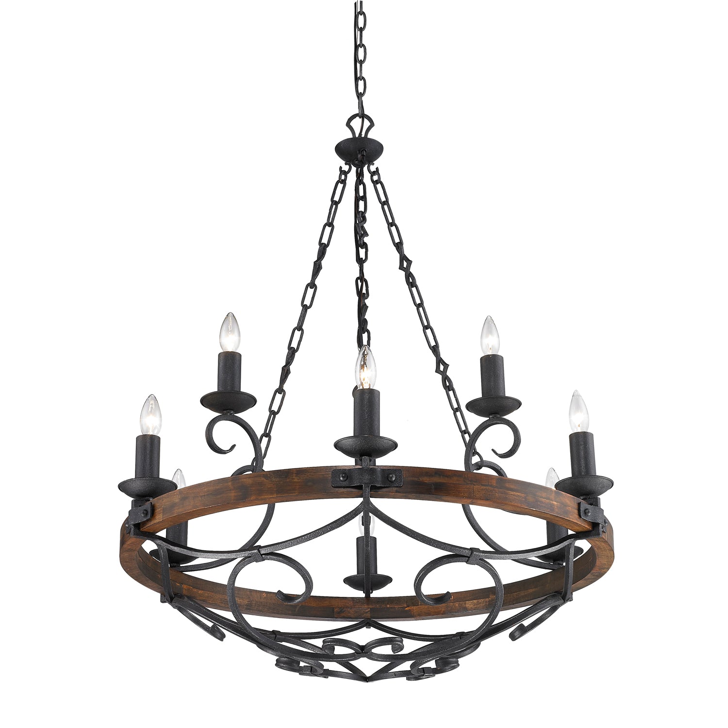 Madera 9-light Chandelier in Black Iron