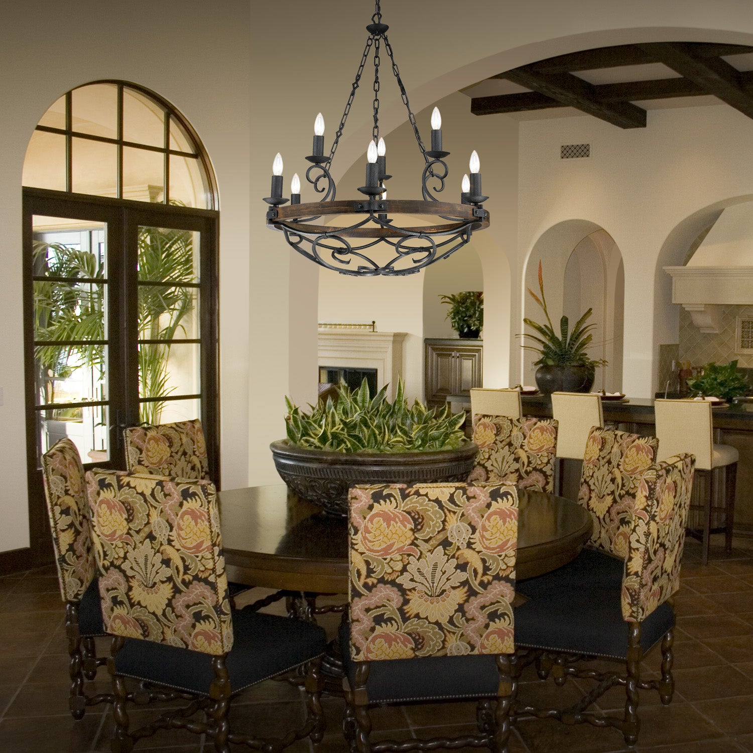 Madera 9-light Chandelier in Black Iron