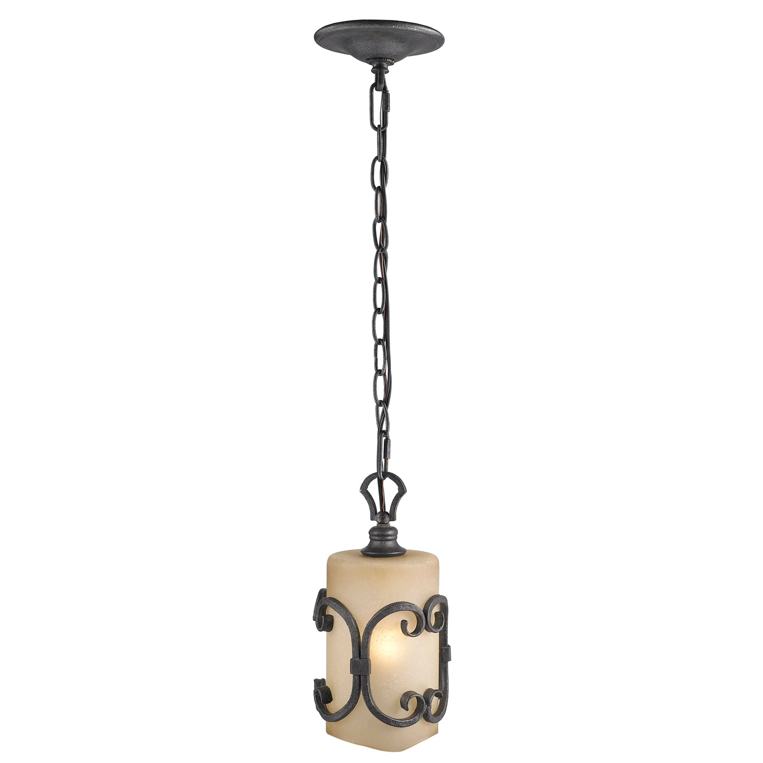 Madera 1-light Pendant in Black Iron