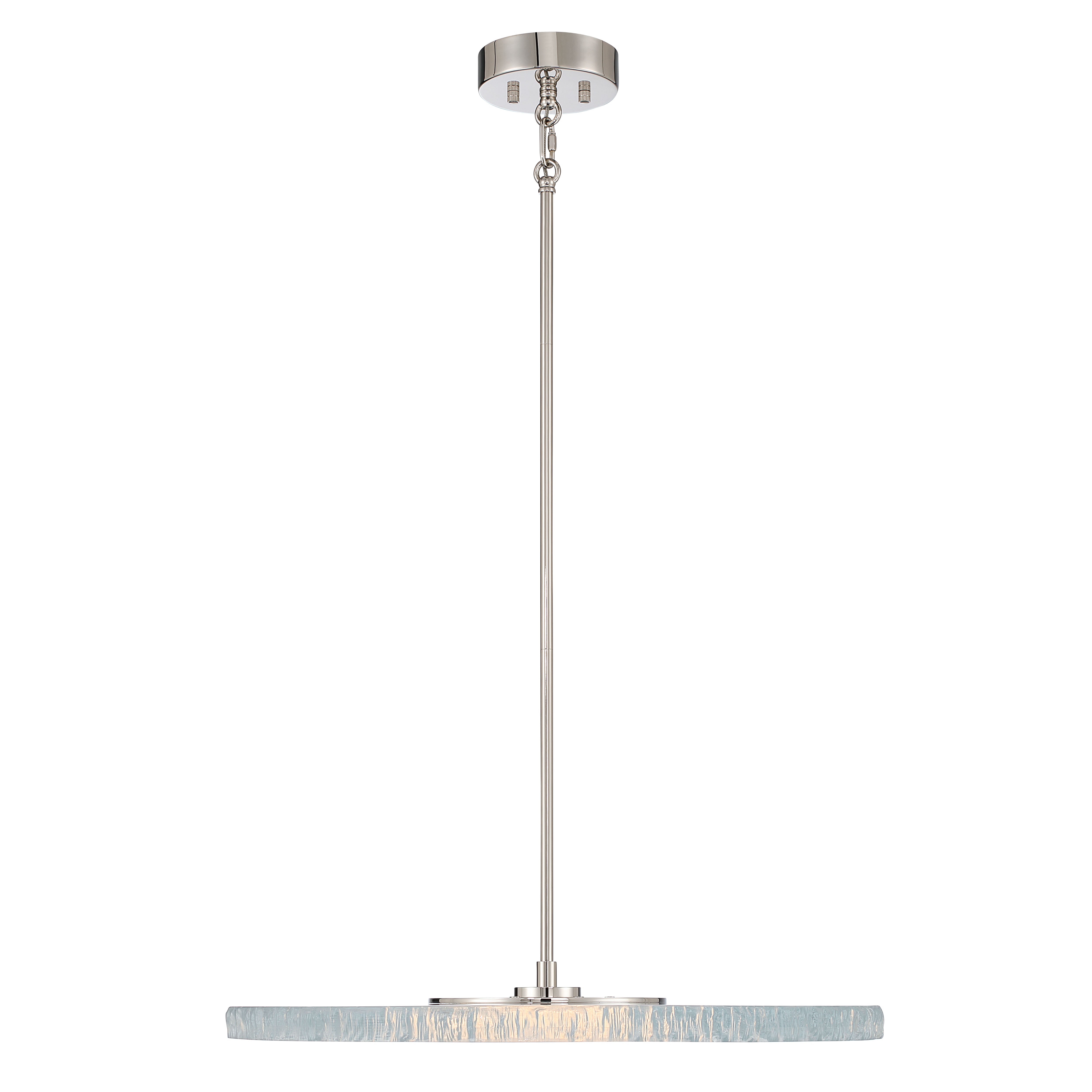 Golden Lighting Luminwood Integrated LED 24n Pendant in Polished Nickel with Wood-Pressed Clear Resin