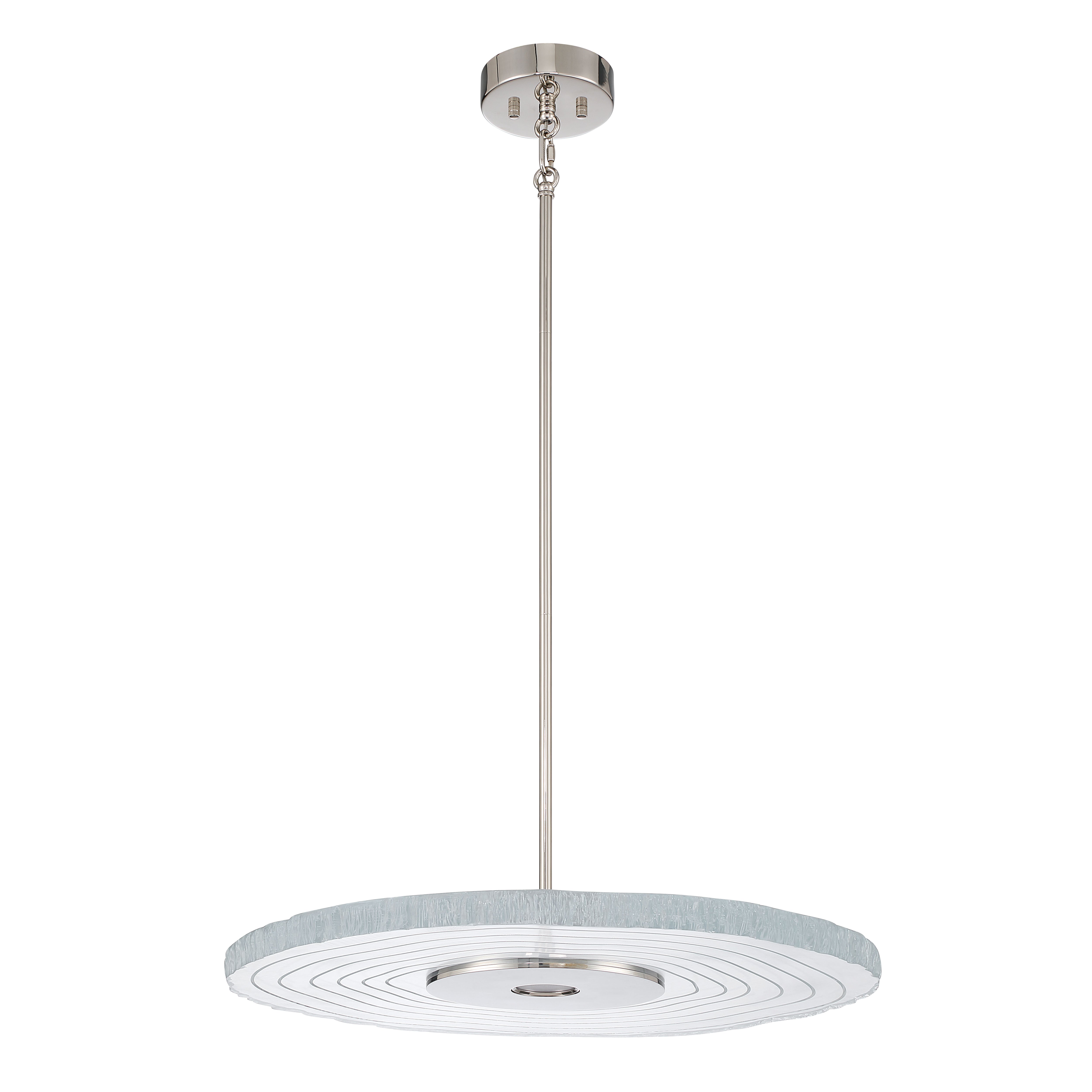 Golden Lighting Luminwood Integrated LED 24n Pendant in Polished Nickel with Wood-Pressed Clear Resin - Default Title - Golden Lighting