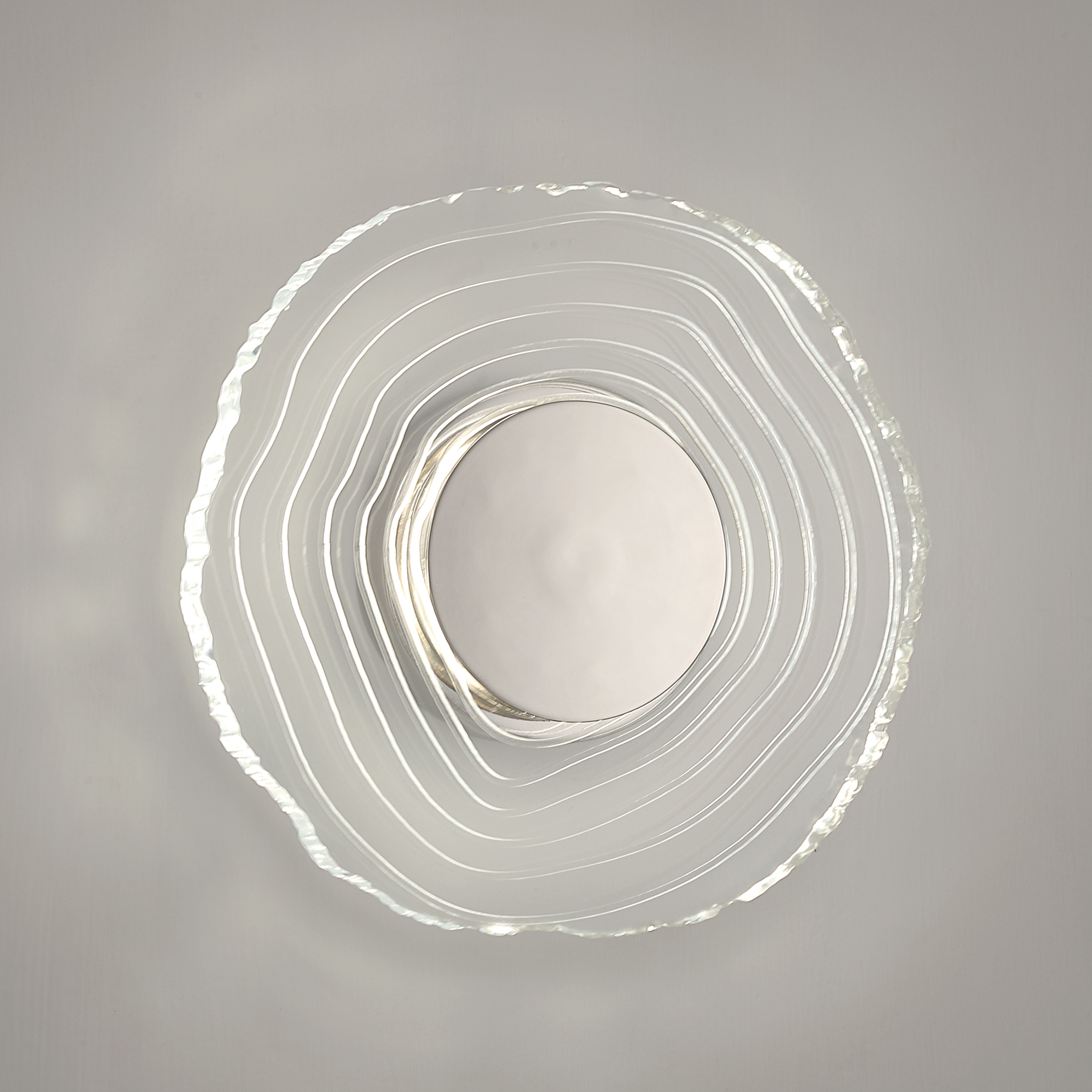 Golden Lighting Luminwood Integrated LED 12in Wall Sconce in Polished Nickel with Wood-Pressed Clear Resin - - Golden Lighting