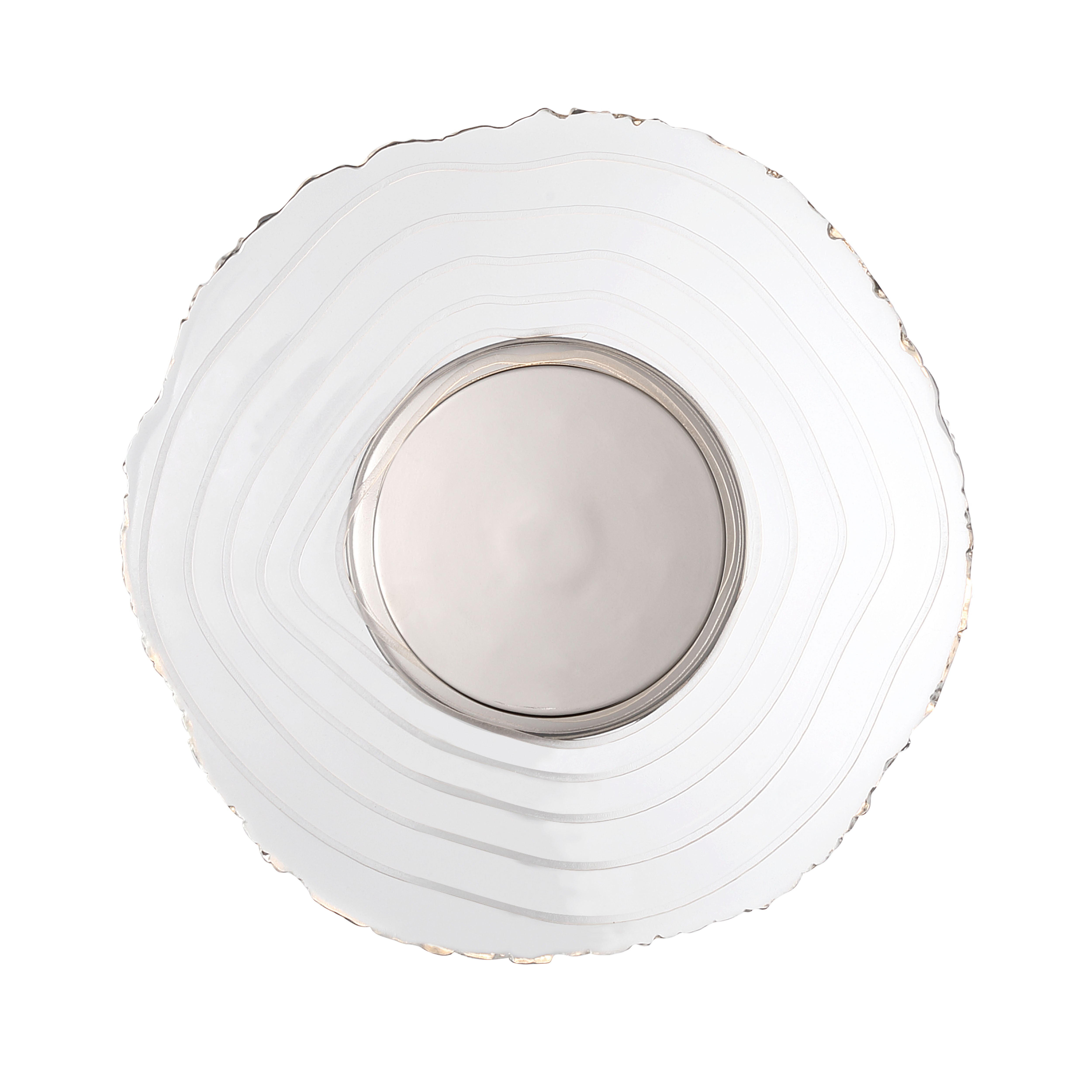 Golden Lighting Luminwood Integrated LED 12in Wall Sconce in Polished Nickel with Wood-Pressed Clear Resin