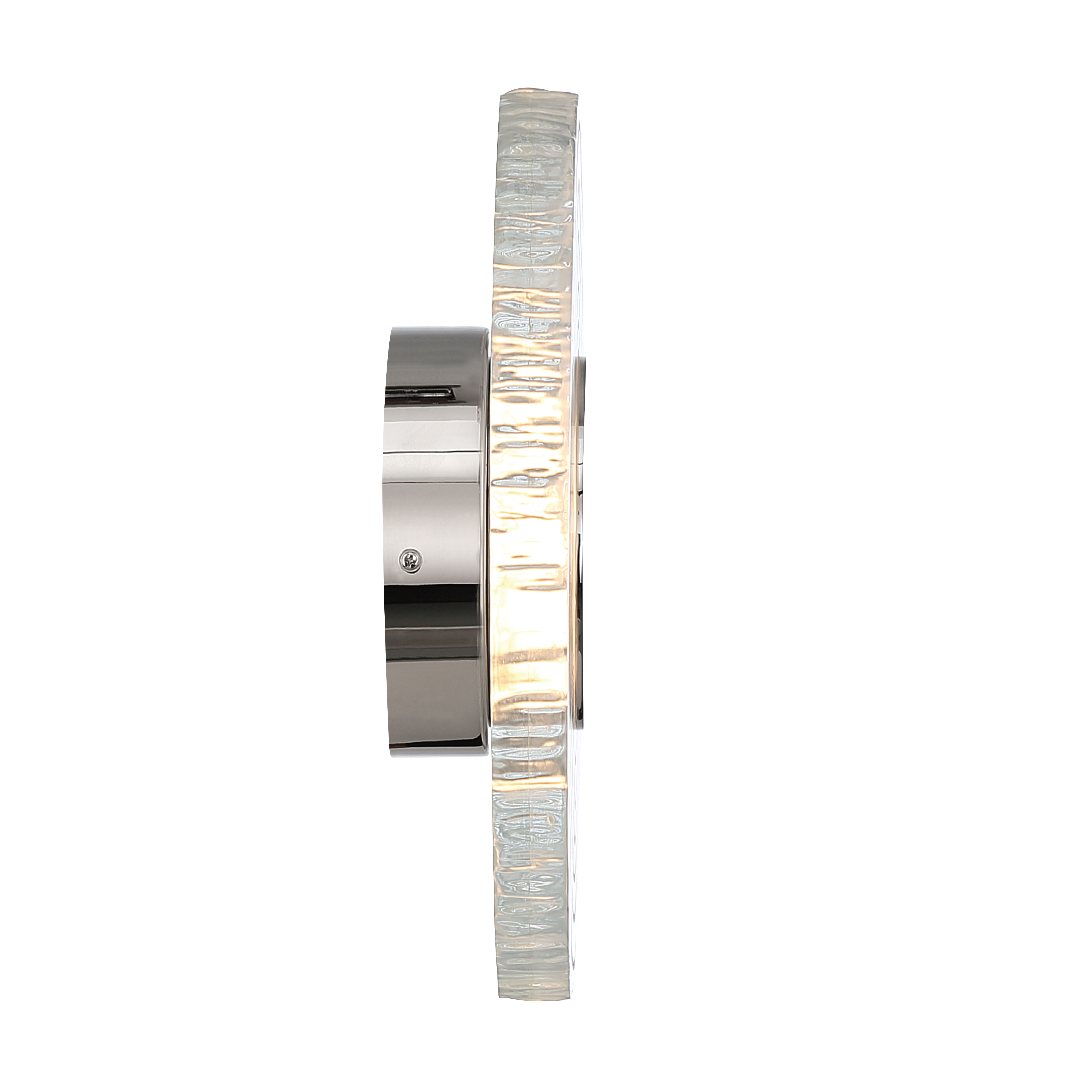 Golden Lighting Luminwood Integrated LED 12in Wall Sconce in Polished Nickel with Wood-Pressed Clear Resin - - Golden Lighting