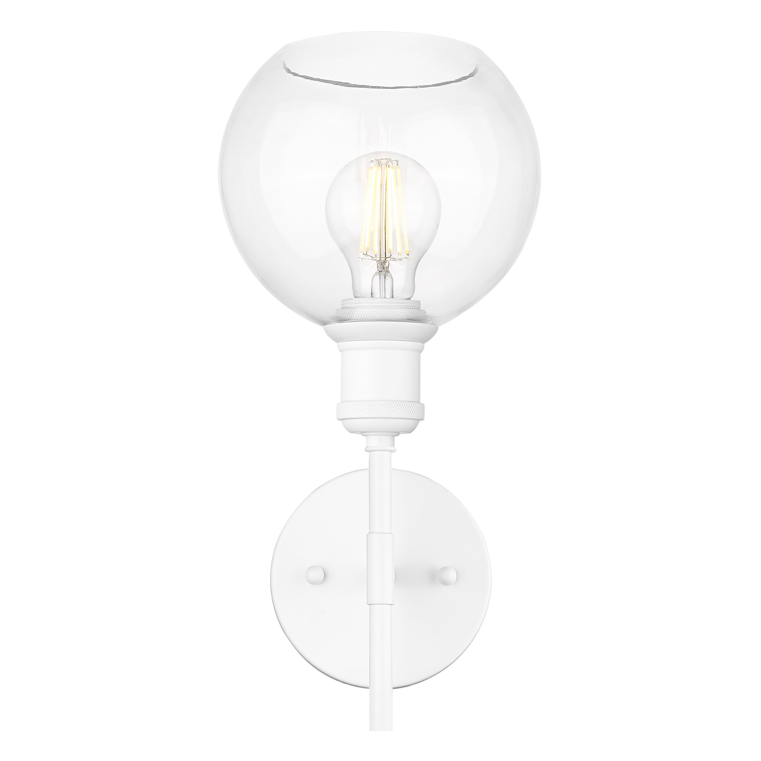 Axel 1-light Wall Sconce in Matte White and Globe Clear Glass