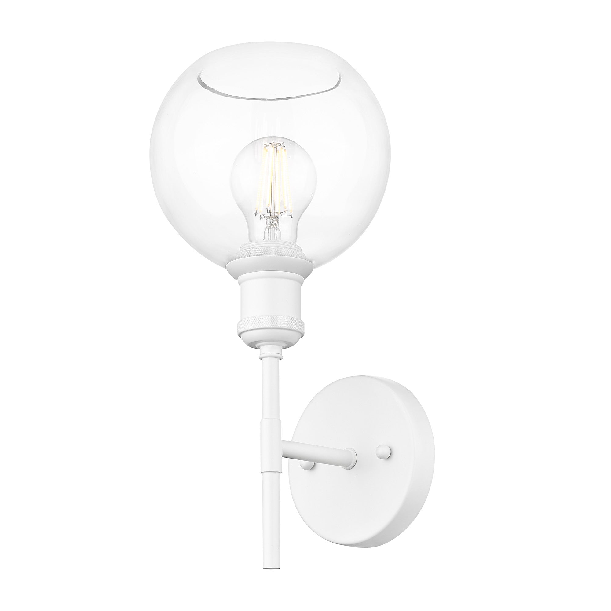 Axel 1-light Wall Sconce in Matte White and Globe Clear Glass