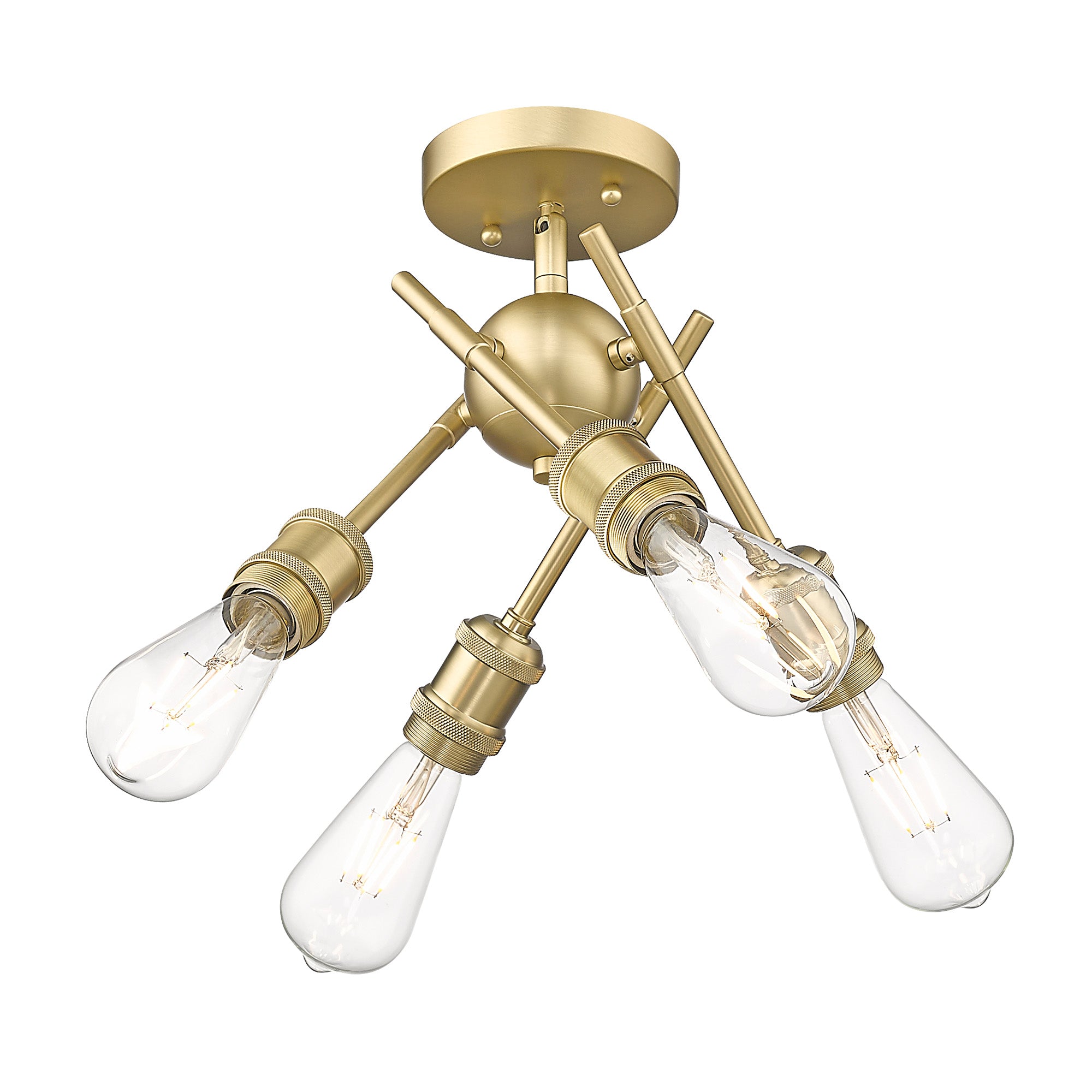 Axel 4-light Semi-Flush Mount in Brushed Champagne Brass