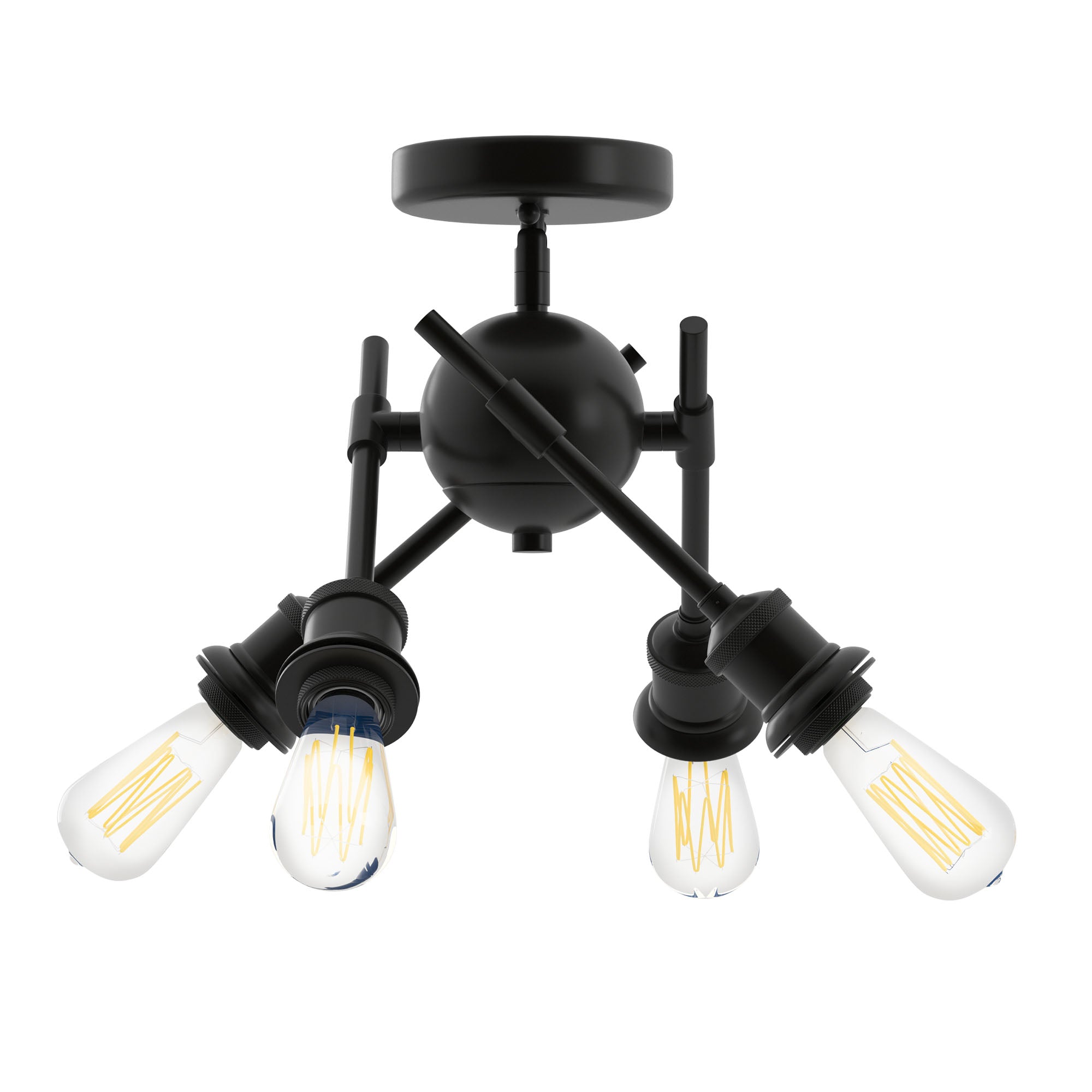 Axel 4-light Semi-Flush Mount in Matte Black