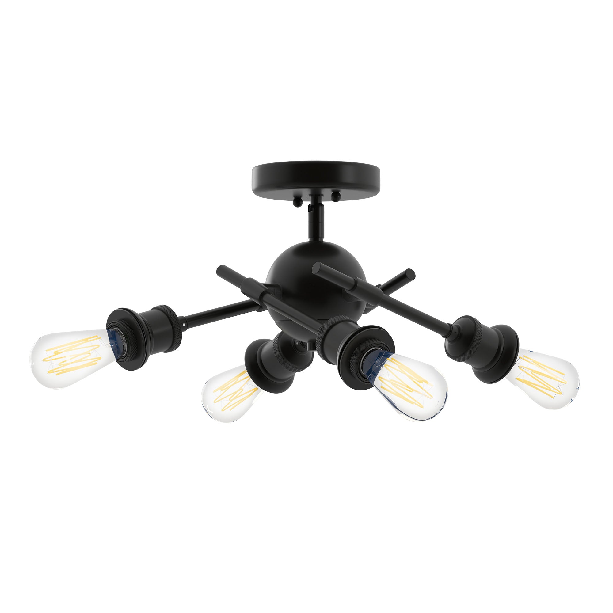 Axel 4-light Semi-Flush Mount in Matte Black