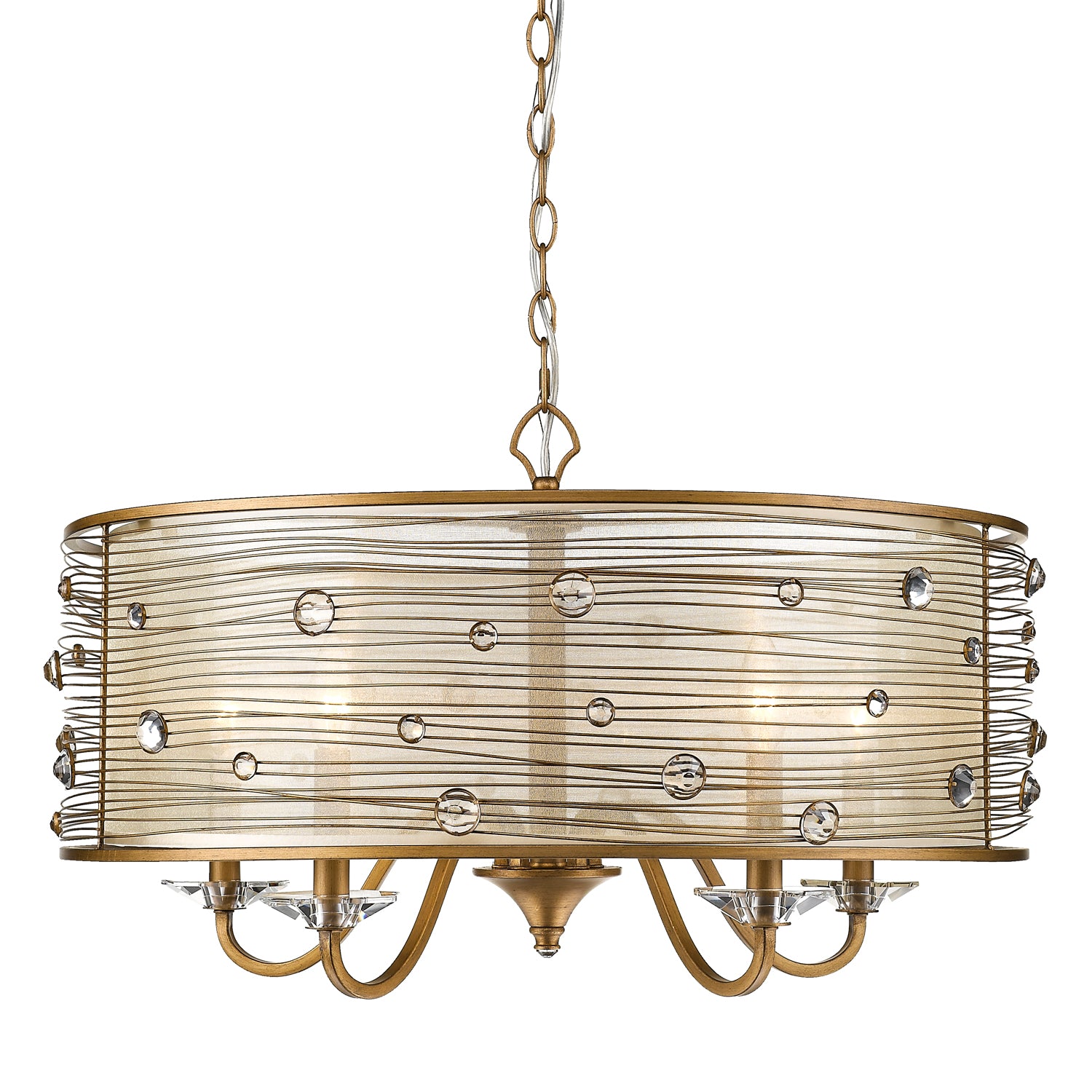 Golden Lighting Joia 5-light Chandelier in Peruvian Gold - - Golden Lighting