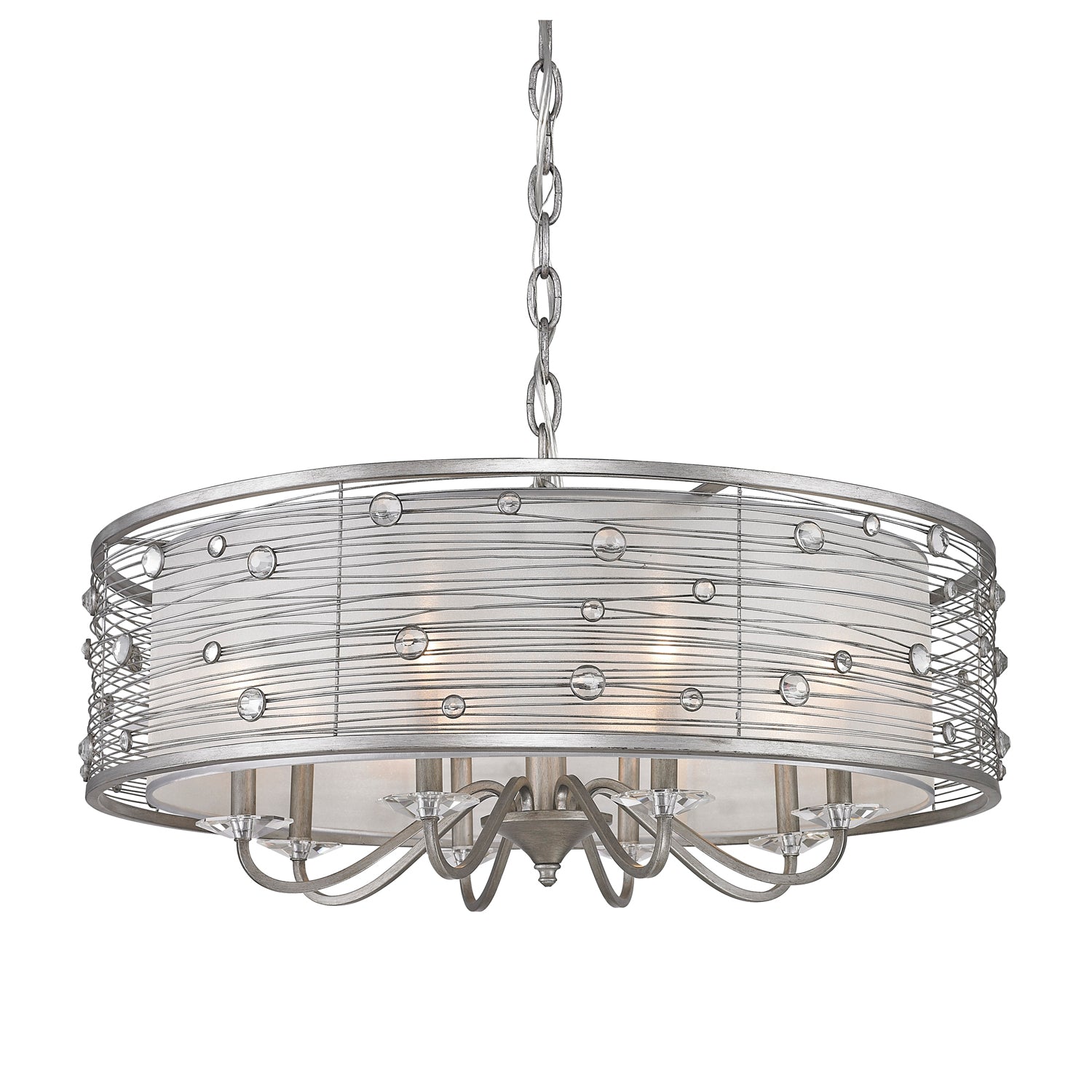 Golden Lighting Joia 8-light Chandelier in Peruvian Silver - - Golden Lighting