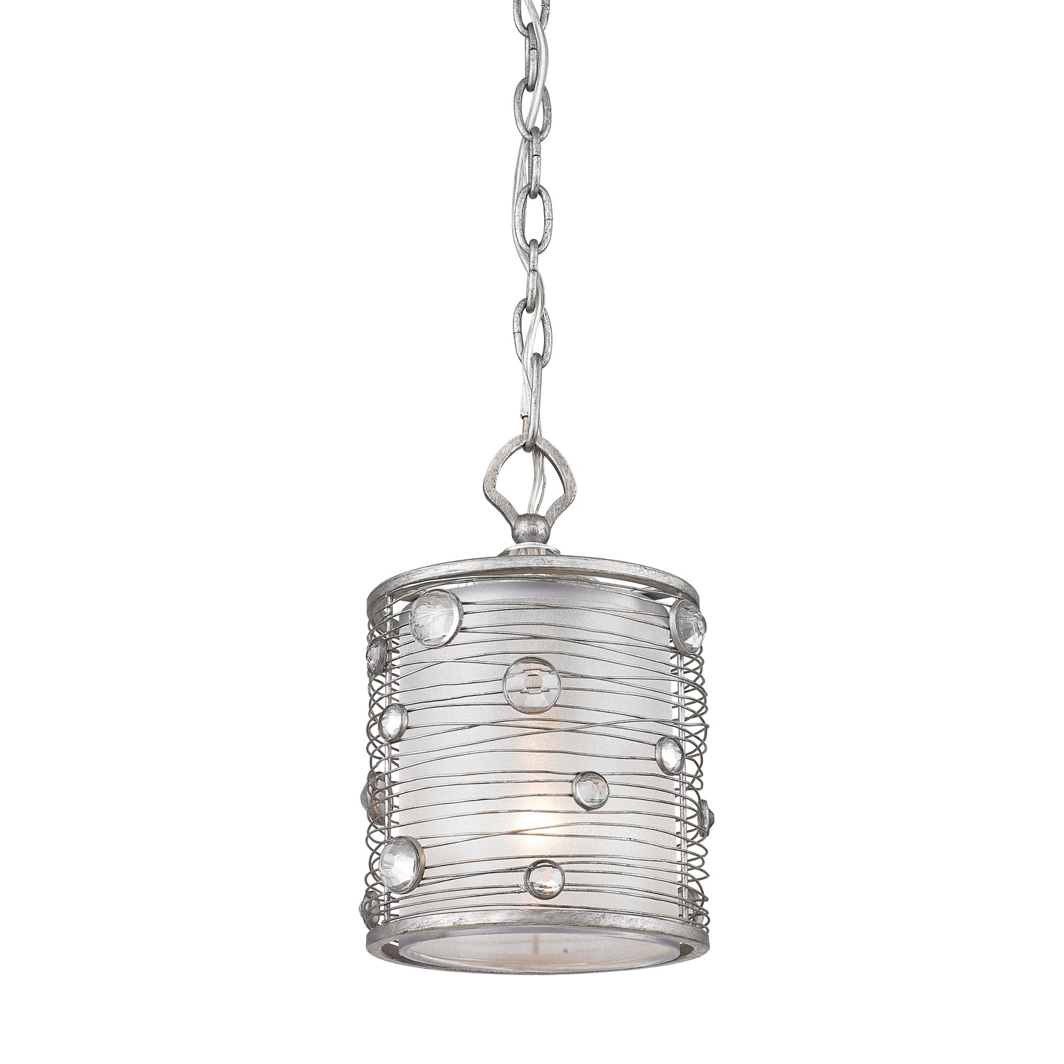 Golden Lighting Joia 1-light Pendant in Peruvian Silver - - Golden Lighting