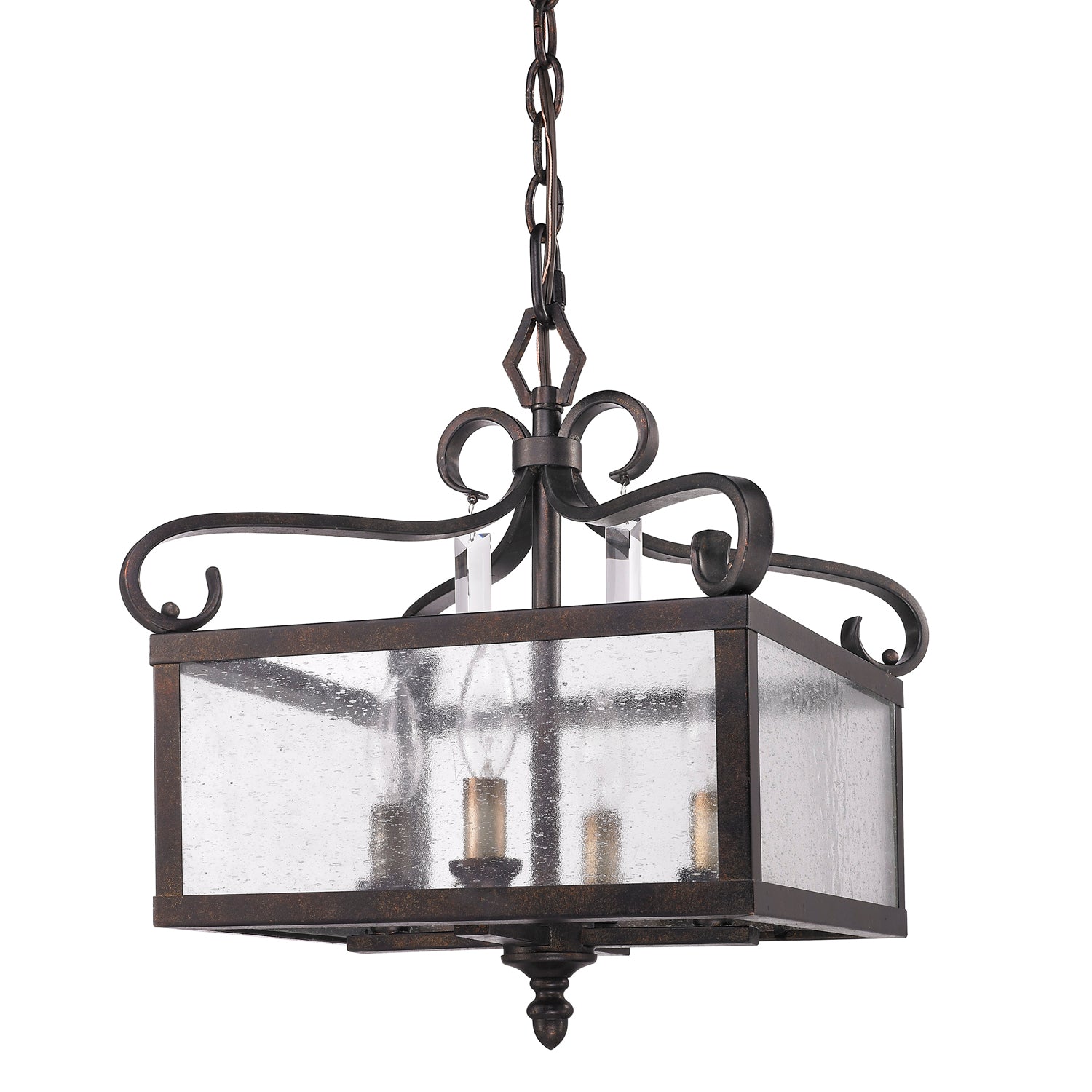 Golden Lighting Valencia 4-light Pendant in Fired Bronze - - Golden Lighting