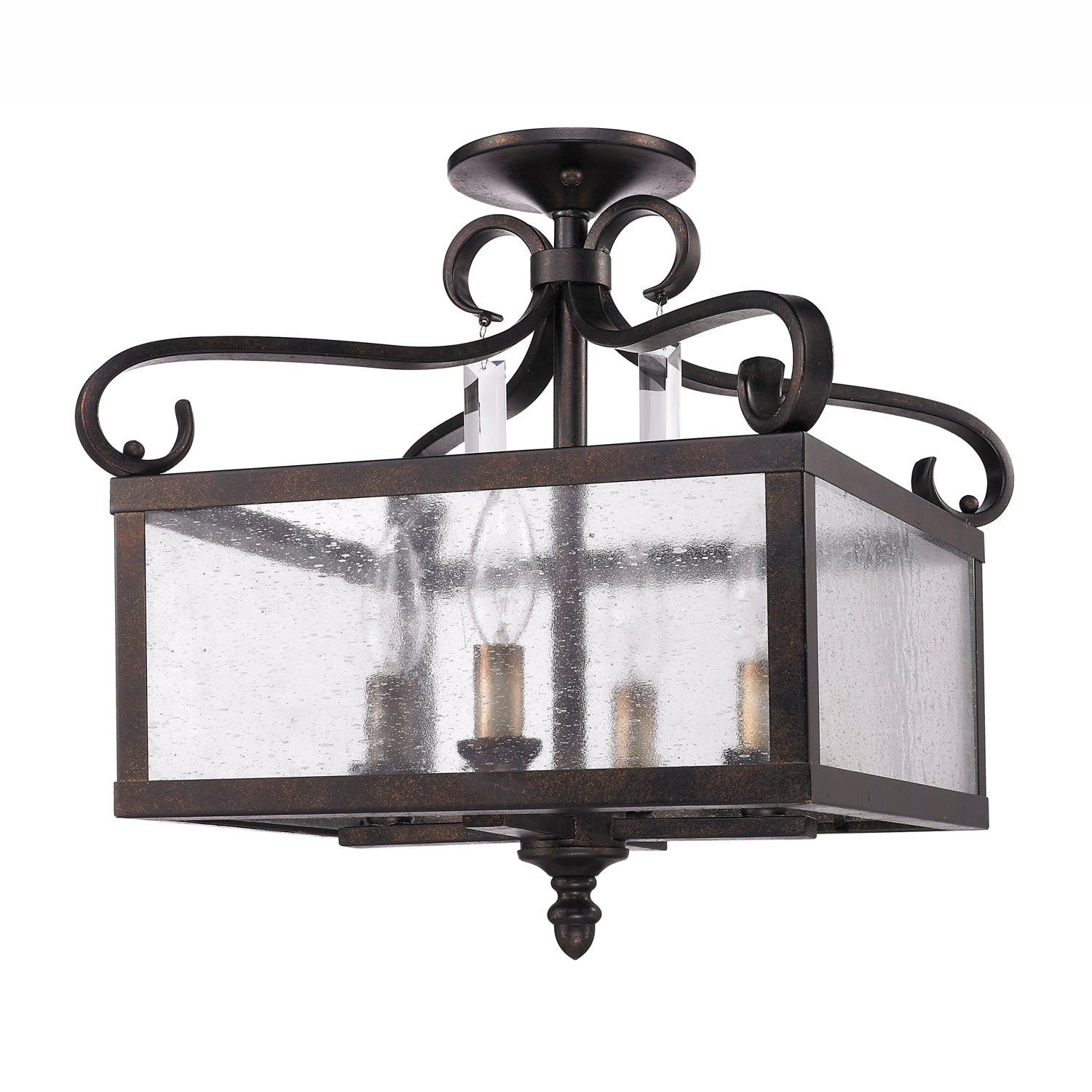 Golden Lighting Valencia 4-light Pendant in Fired Bronze - - Golden Lighting