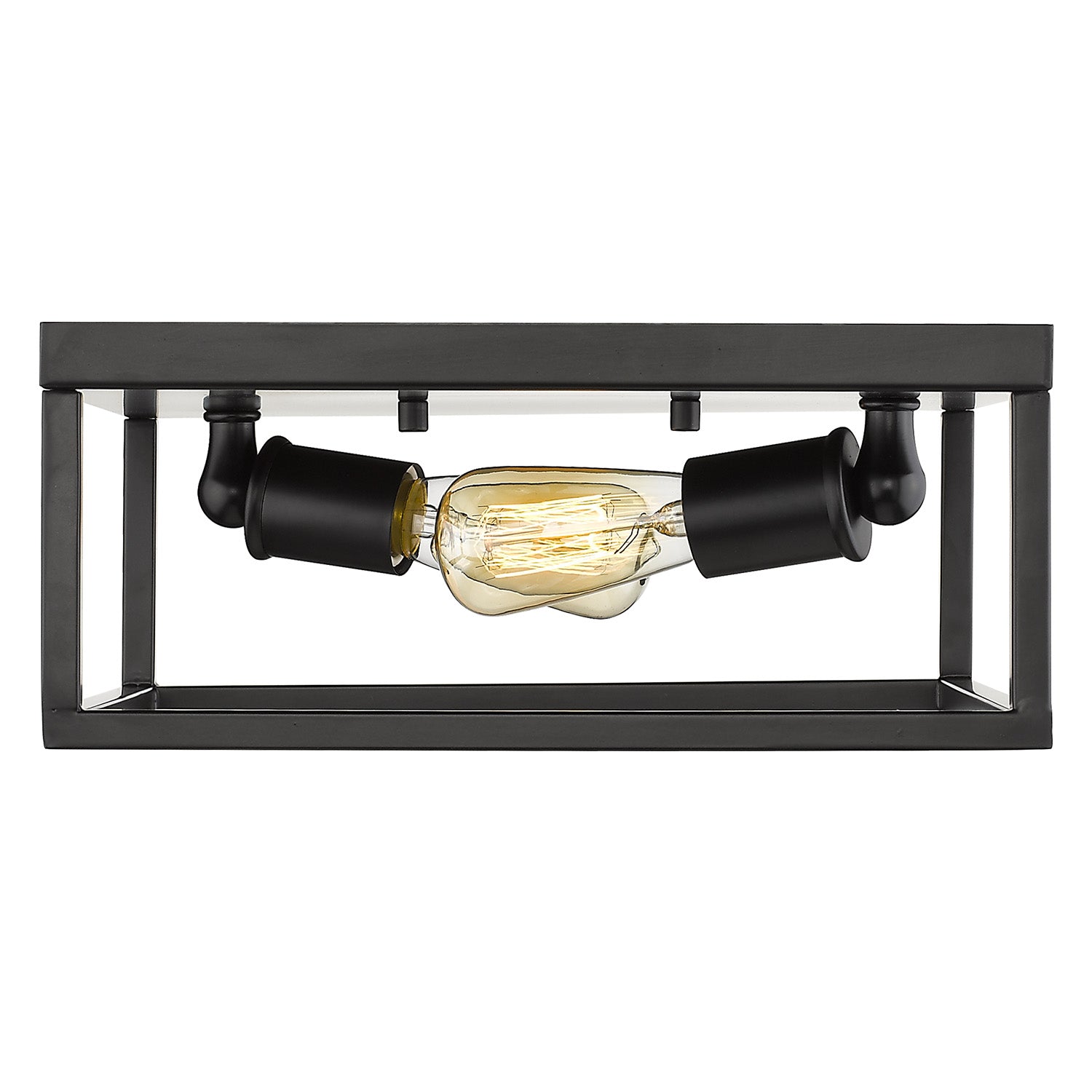 Golden Lighting Wesson 2-light Flush Mount in Matte Black - - Golden Lighting