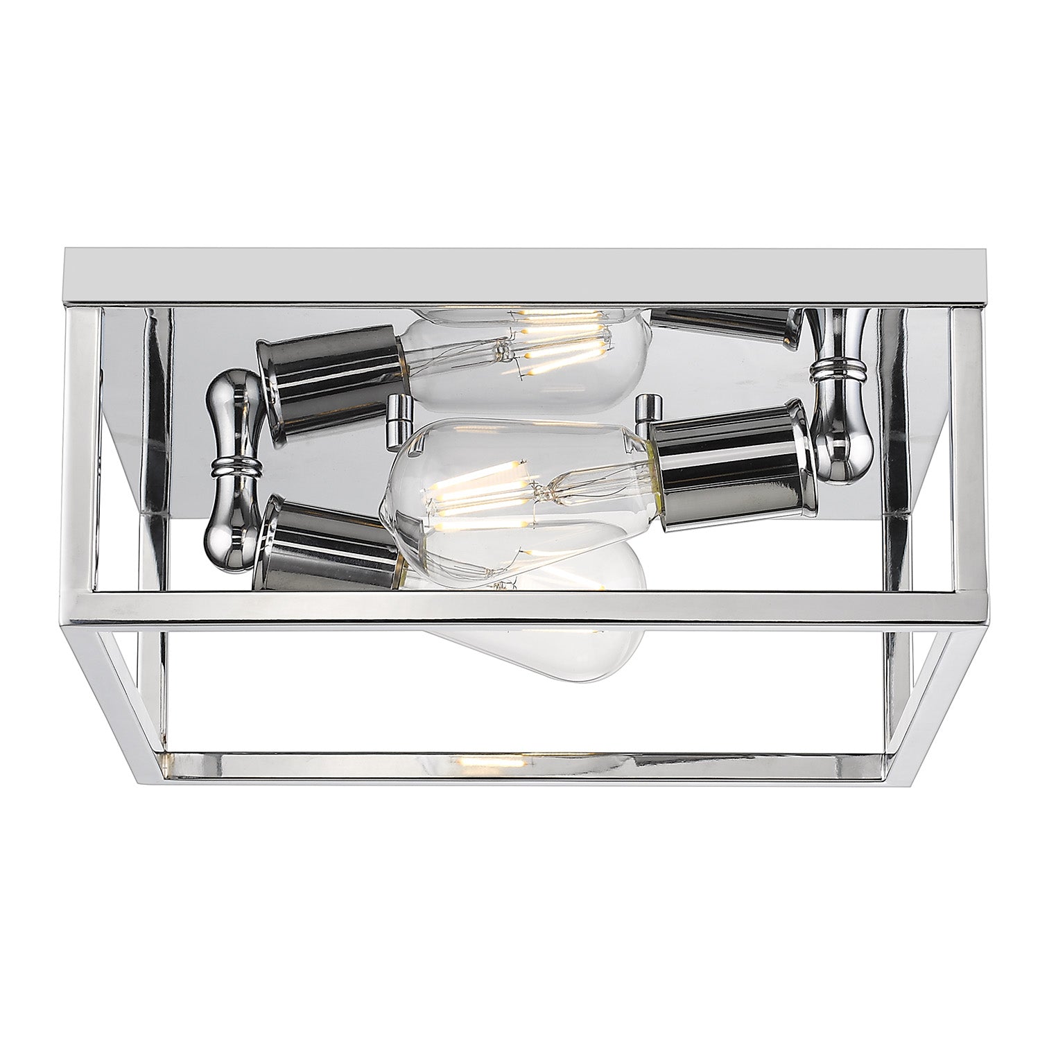 Golden Lighting Wesson 2-light Flush Mount in Chrome - - Golden Lighting