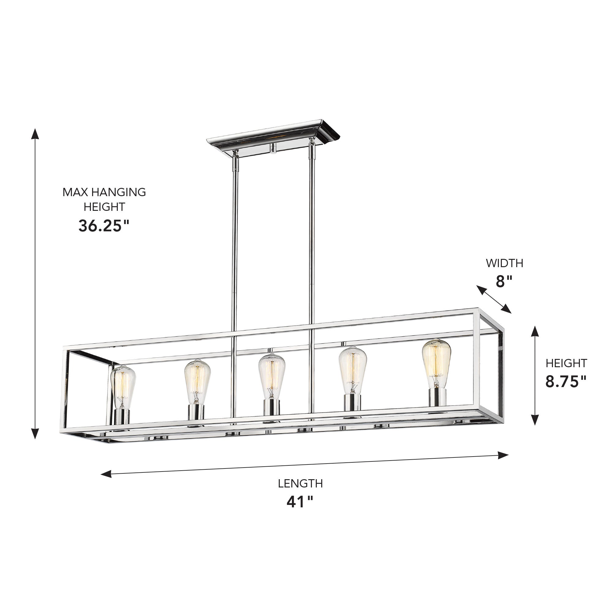 Golden Lighting Wesson 5-light Island Light in Chrome - - Golden Lighting