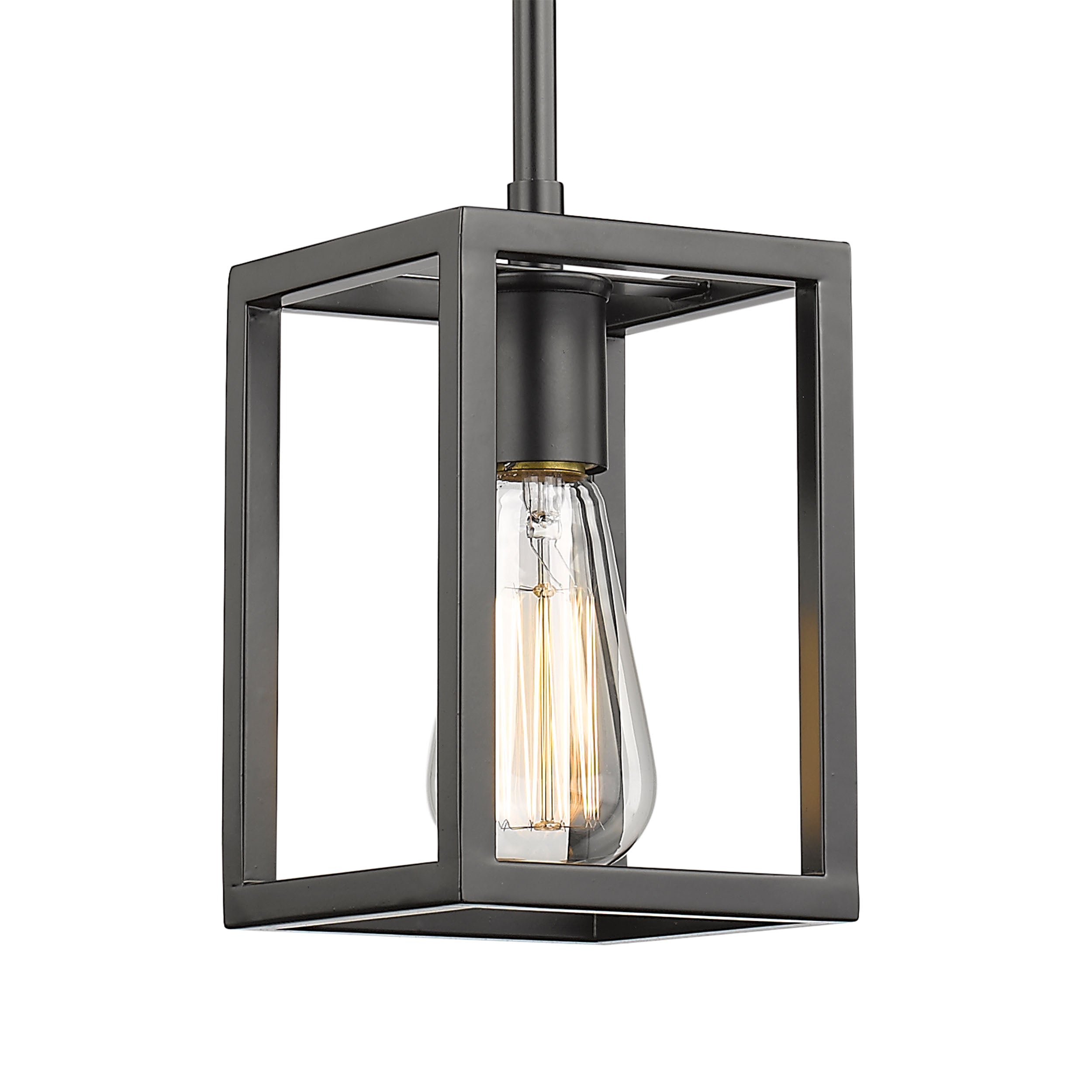 Golden Lighting Wesson 1-light Pendant in Matte Black