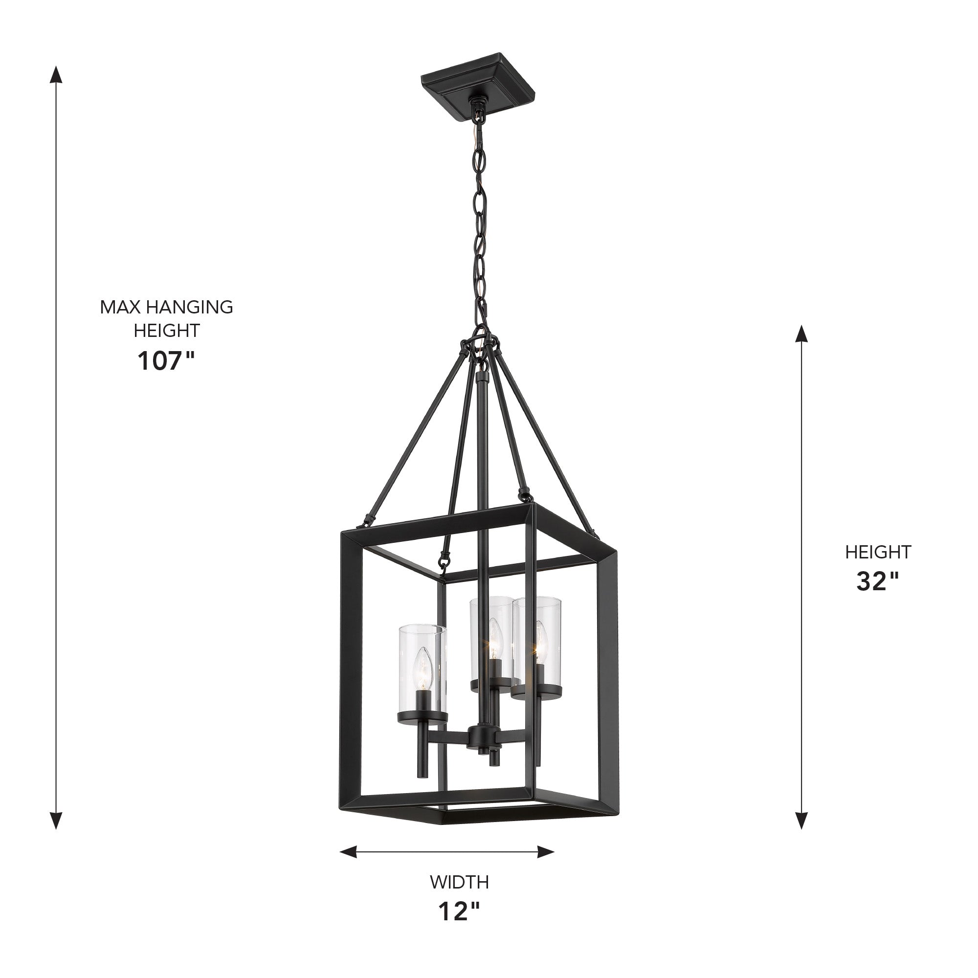 Golden Lighting Smyth 3-light Pendant in Matte Black - - Golden Lighting