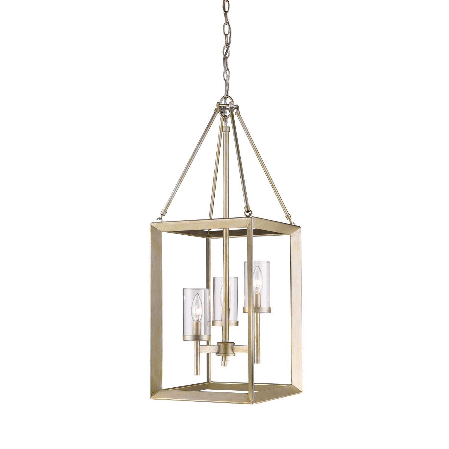 Golden Lighting Smyth 3-light Pendant in White Gold
