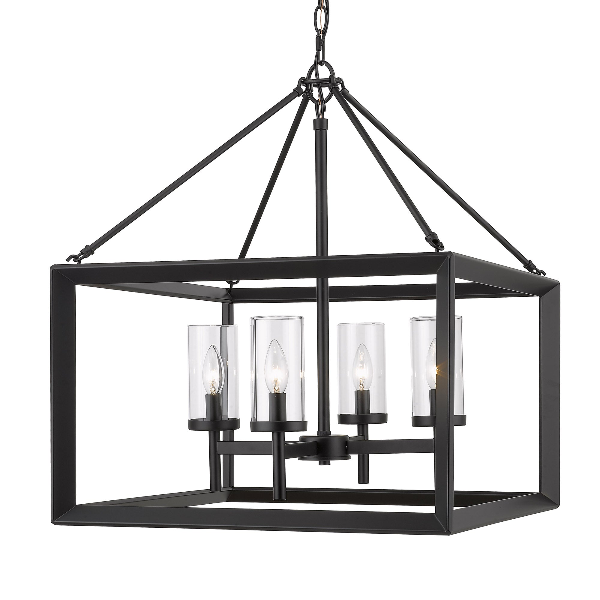 Golden Lighting Smyth 4-light Chandelier in Matte Black