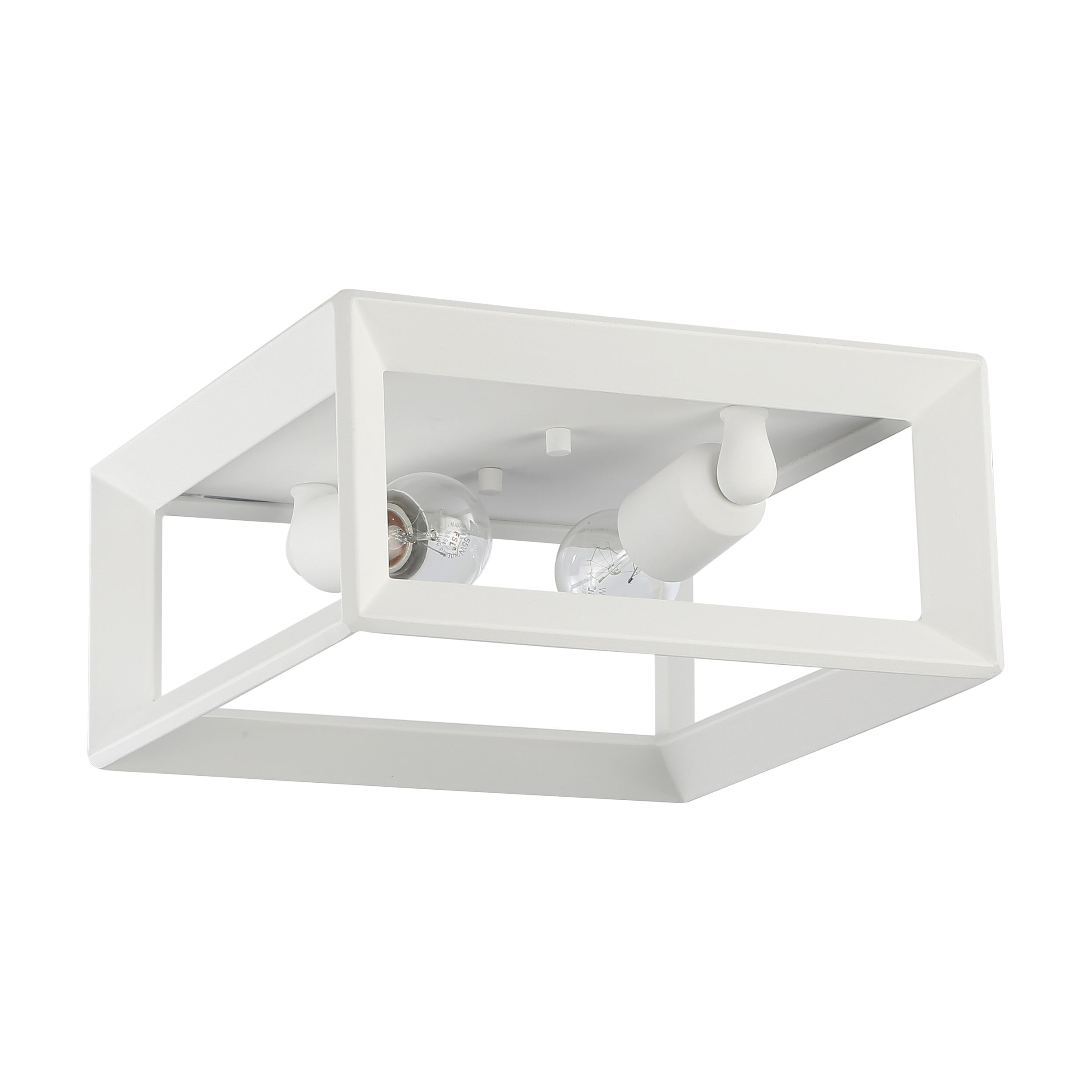 Smyth 2-Light Flush Mount in Natural White - Default Title - Golden Lighting