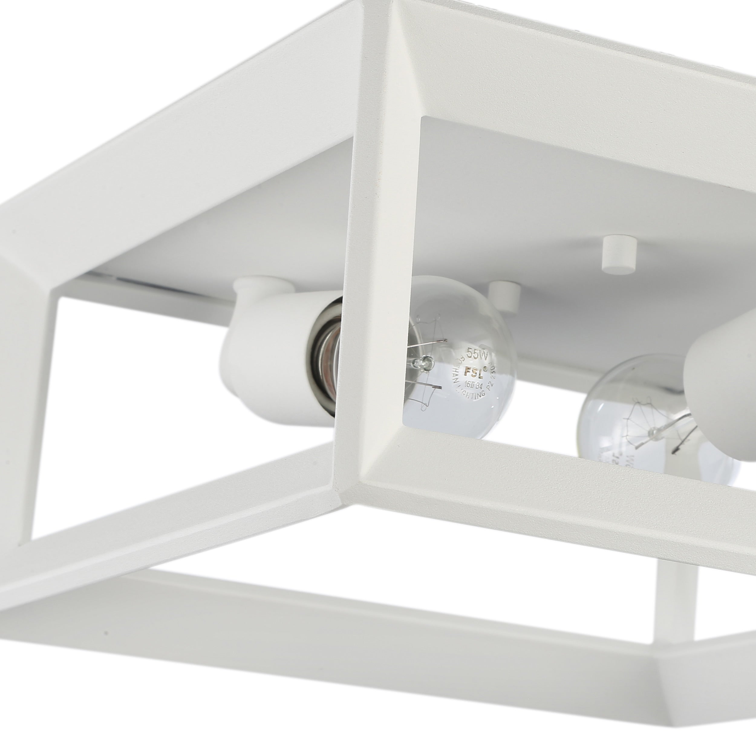 Golden Lighting Smyth 2-light Flush Mount in Natural White - - Golden Lighting