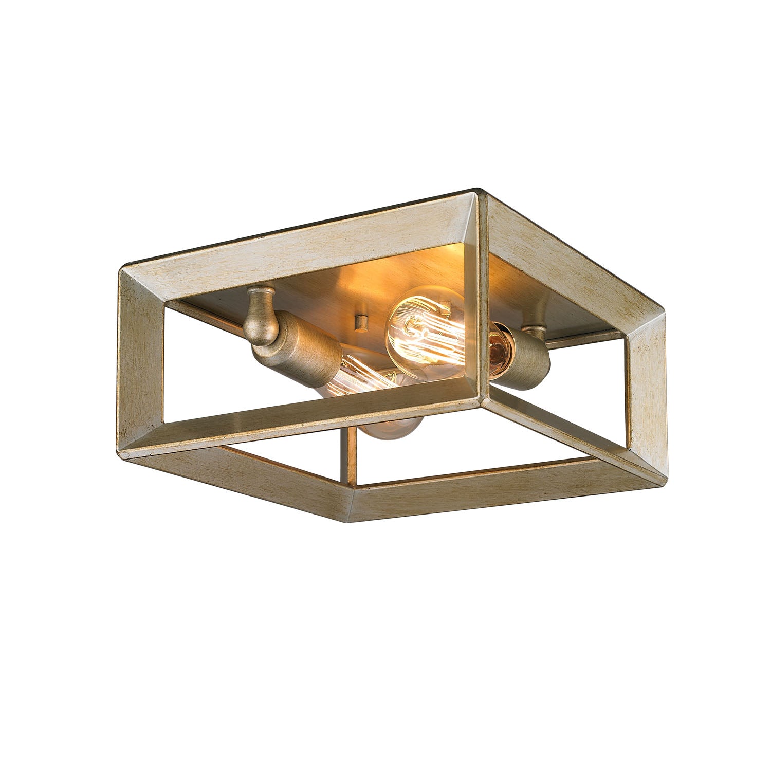 Golden Lighting Smyth 2-light Flush Mount in White Gold - - Golden Lighting
